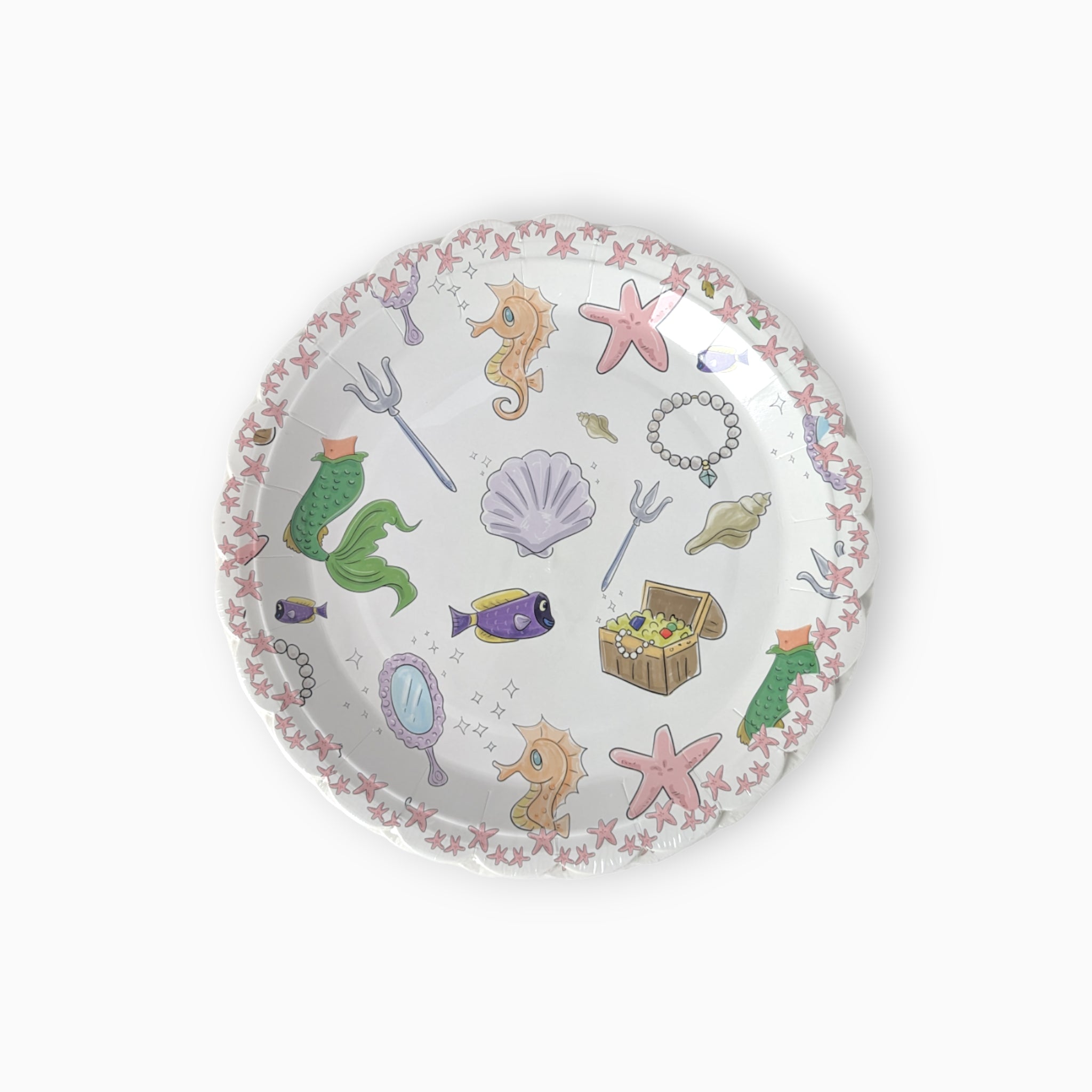 Mermaid Large Paper Plates, Set of 8