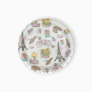Paris Large Paper Plates, Set of 8