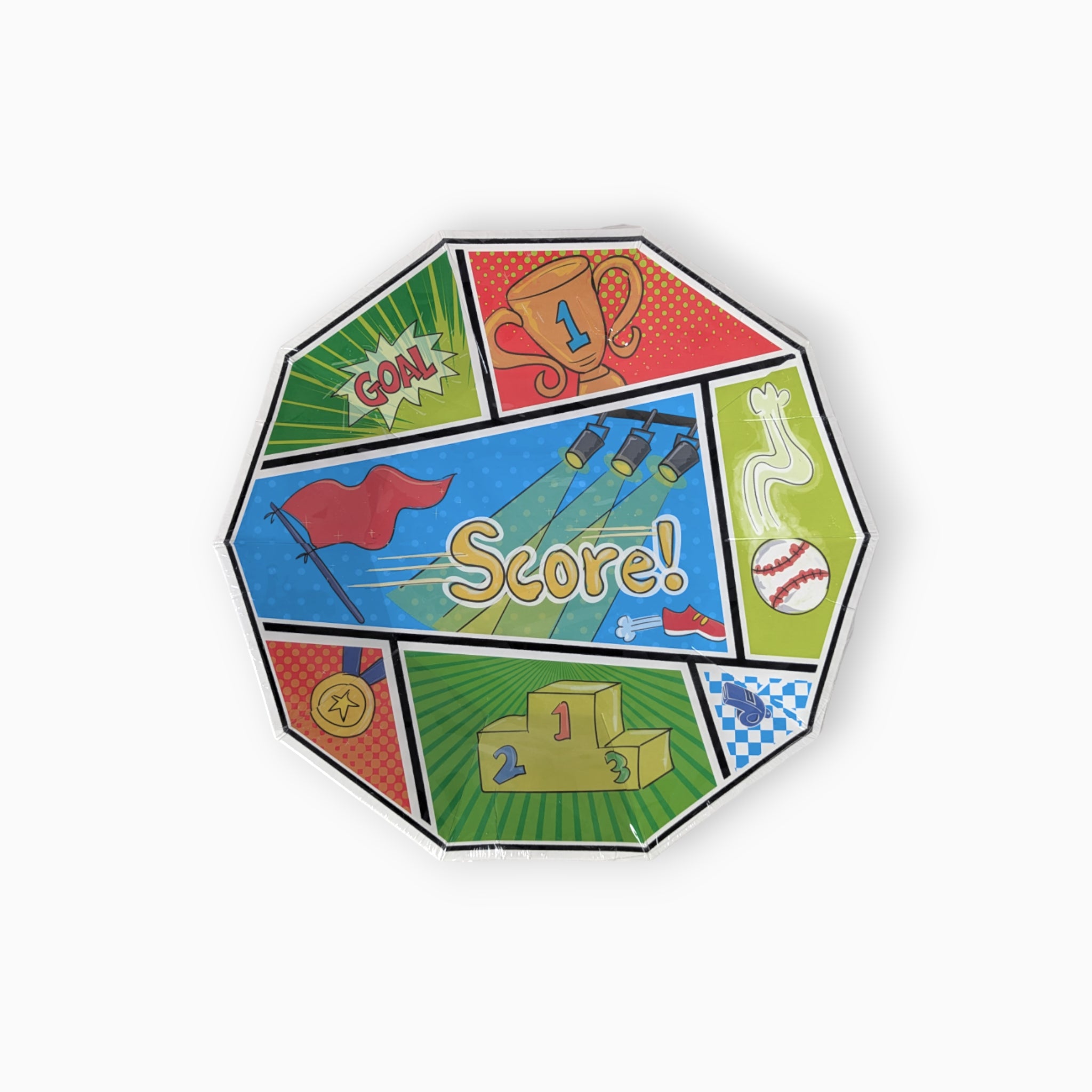 Sports Large Paper Plates, Set of 8