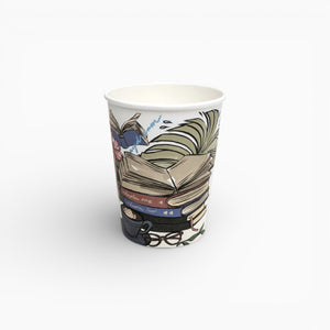 Books Paper Cups, Set of 8