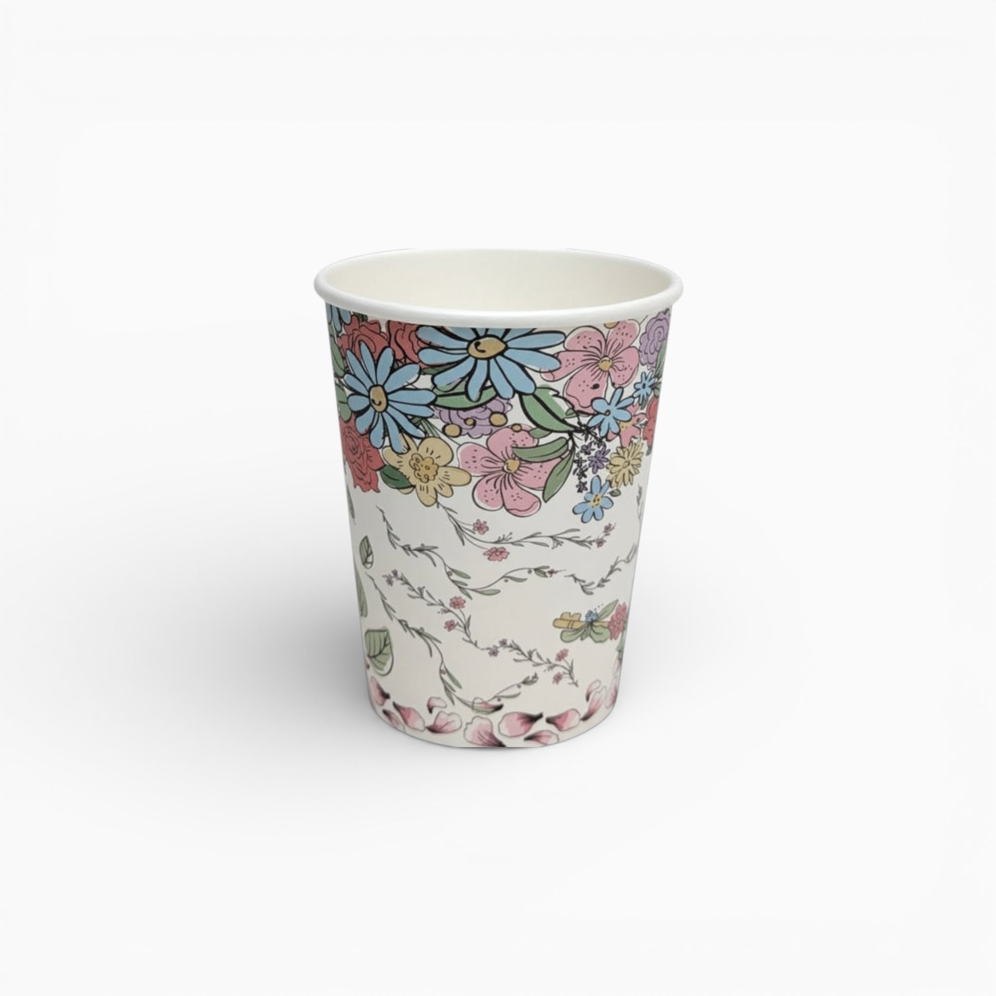 Floral Paper Cups, Set of 8