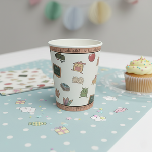 School Paper Cups, Set of 8