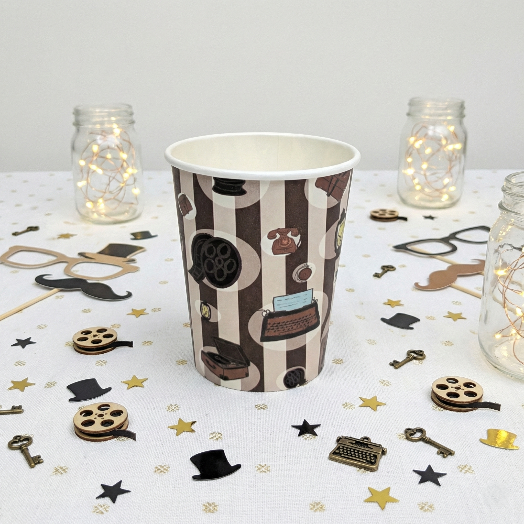 Vintage Paper Cups, Set of 8