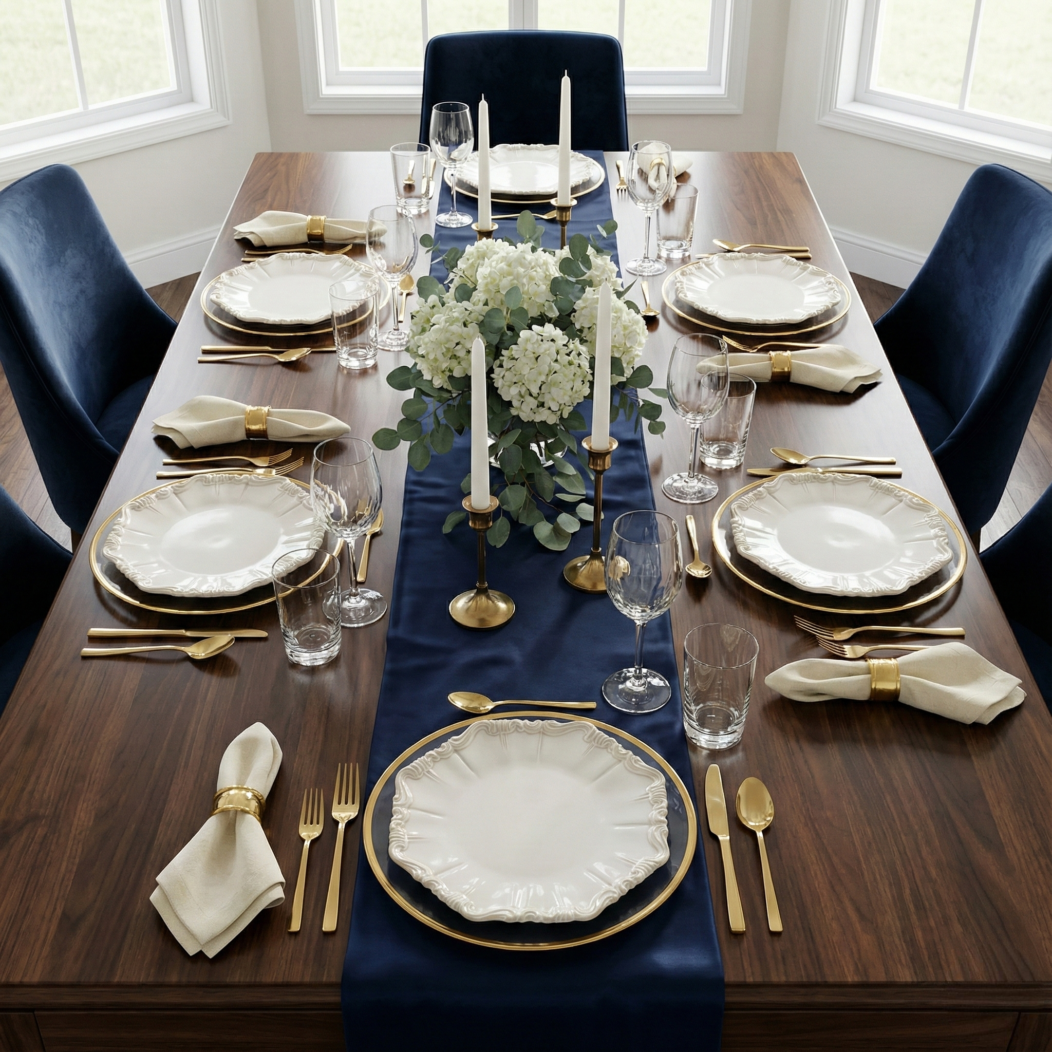 Ivory Ruffle Dinner Plates, Set of 2