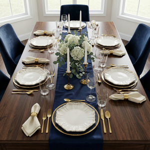 Ivory Ruffle Dinner Plates, Set of 2