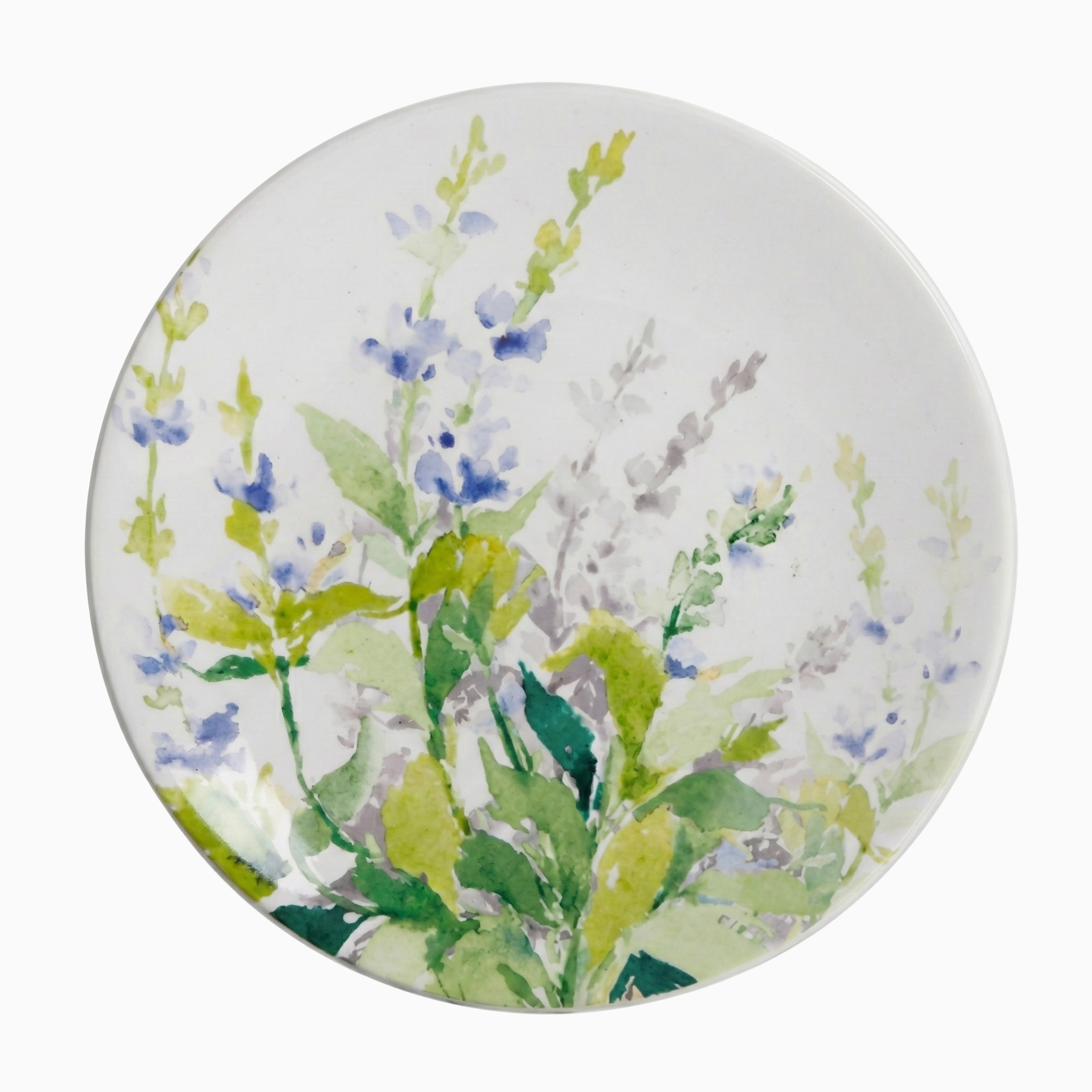 Blue Green Botanical Dinner Plates, Set of 2