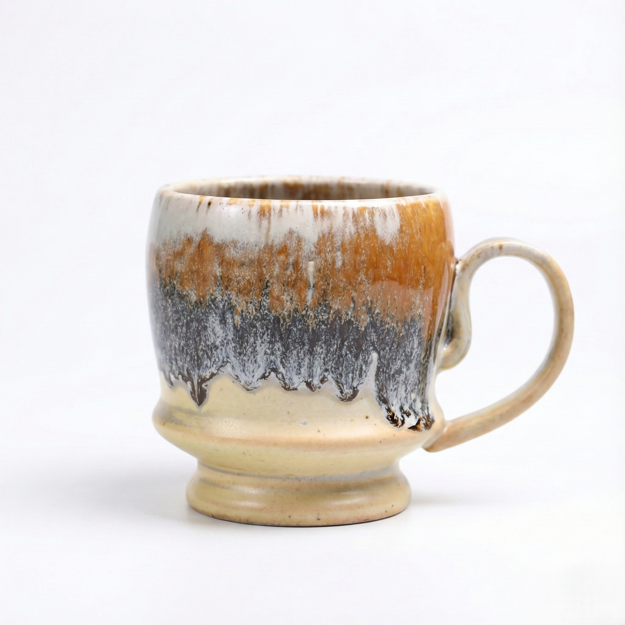 Caramel Smoke Pedestal Ceramic Mug