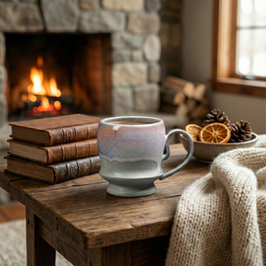 Mist and Mauve Pedestal Ceramic Mug