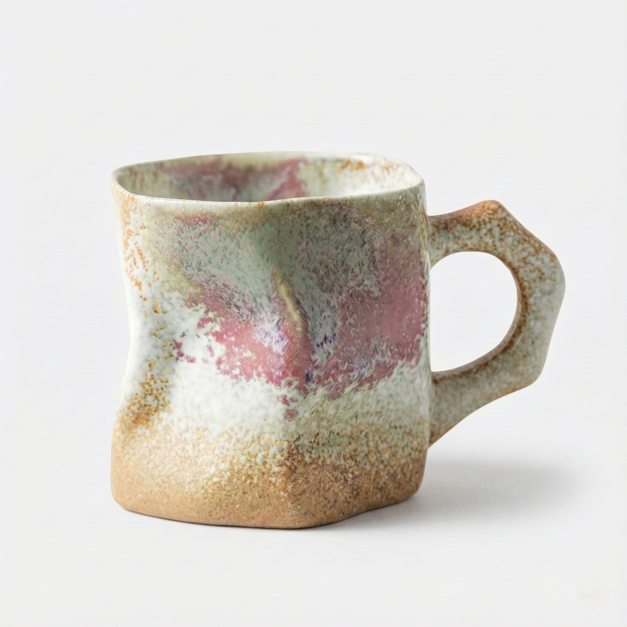 Blush and Moss Band Ceramic Mug