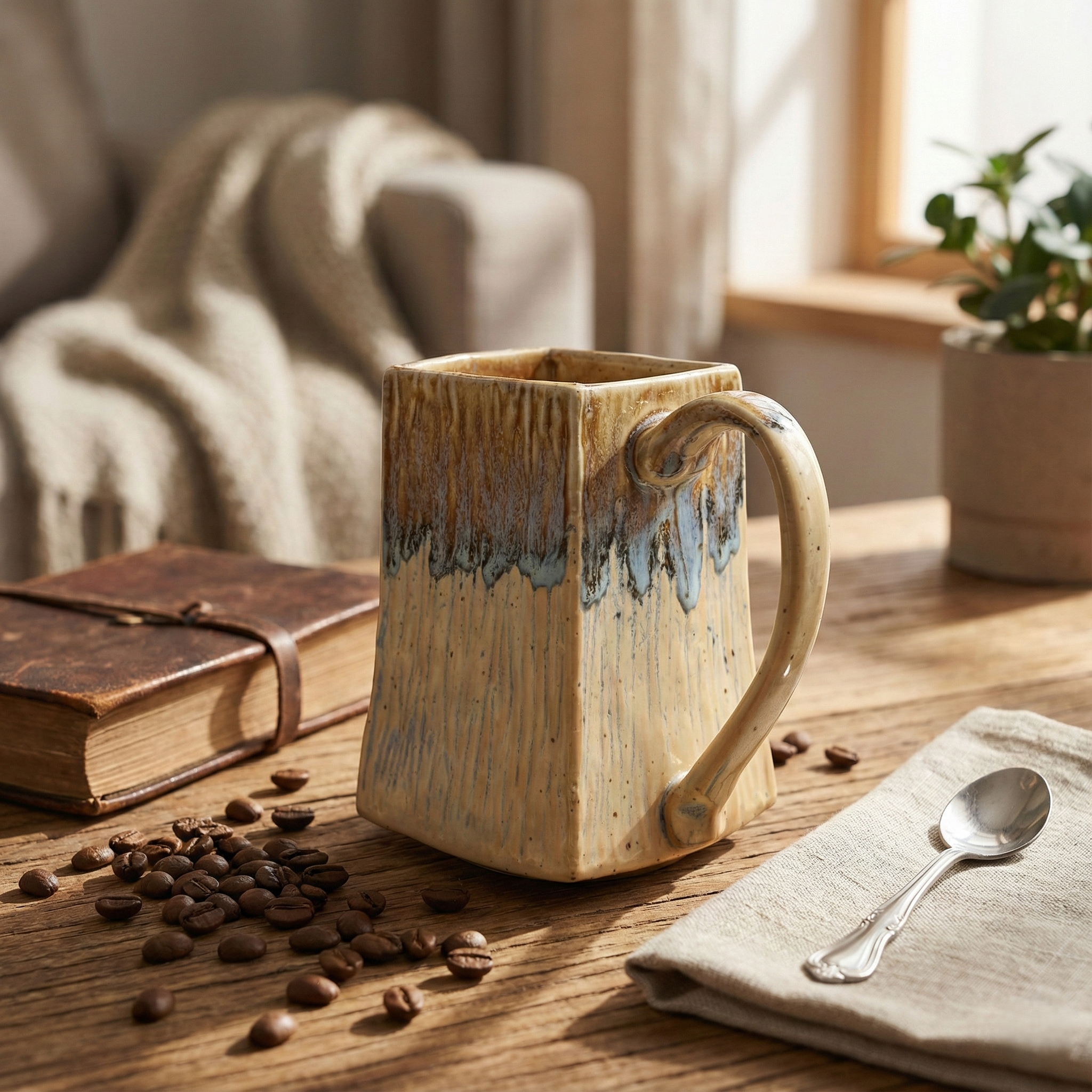 Honey Drip Square Ceramic Mug