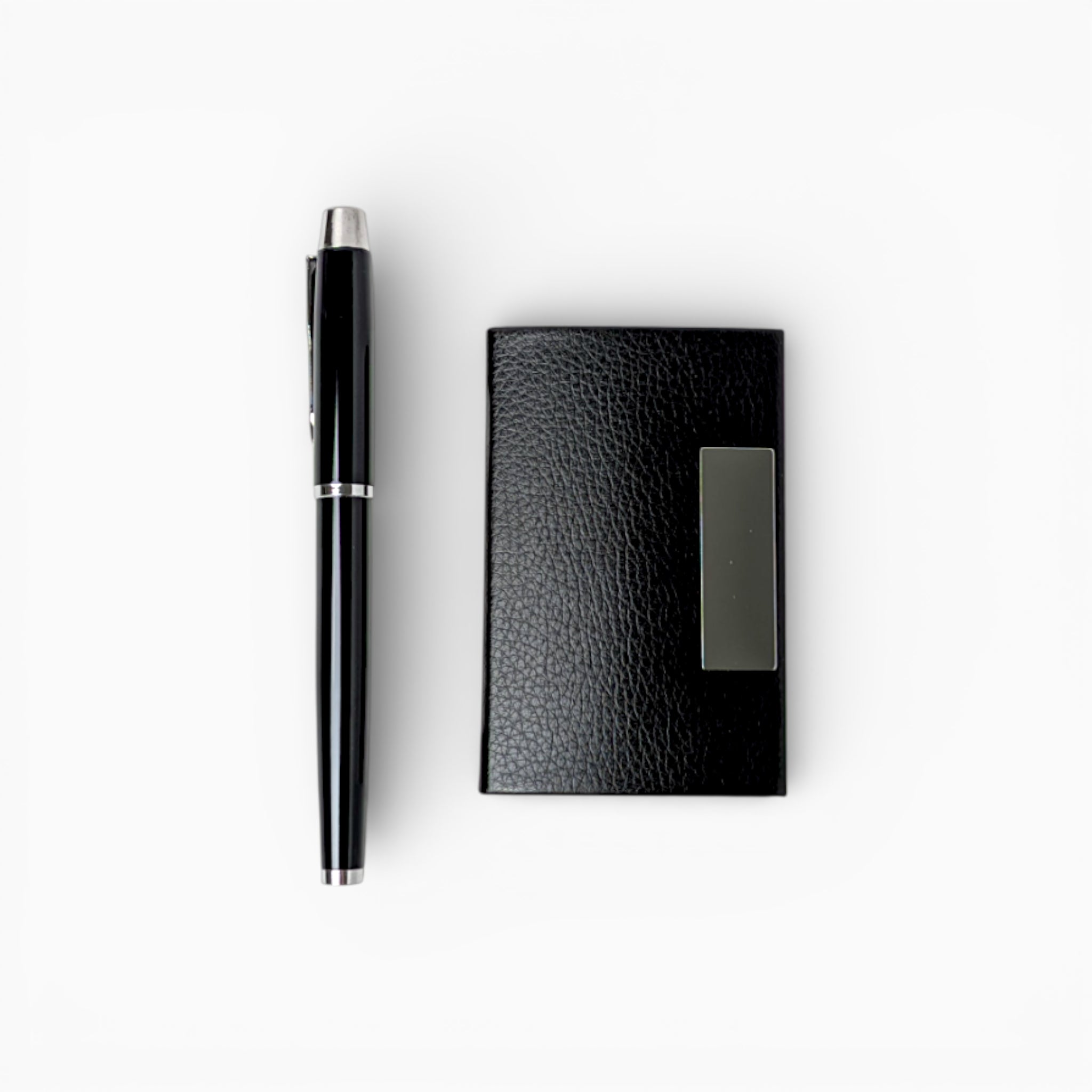 Black Faux Leather Journal & Mug Gift Set