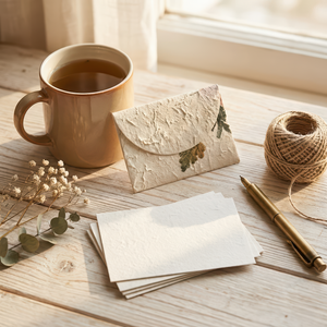 Leaf Embossed Envelopes, Set of 10