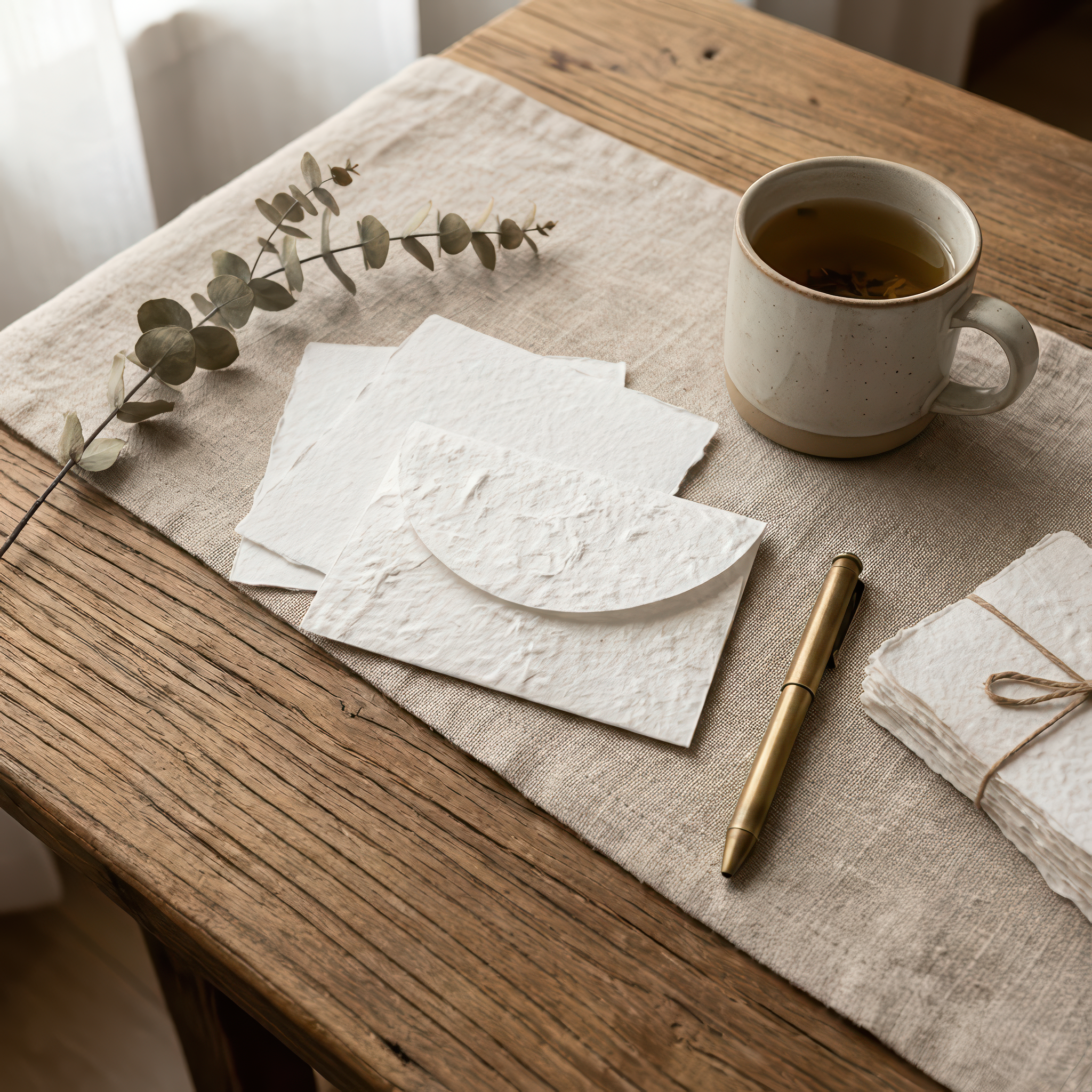 Ivory Embossed Envelopes, Set of 10