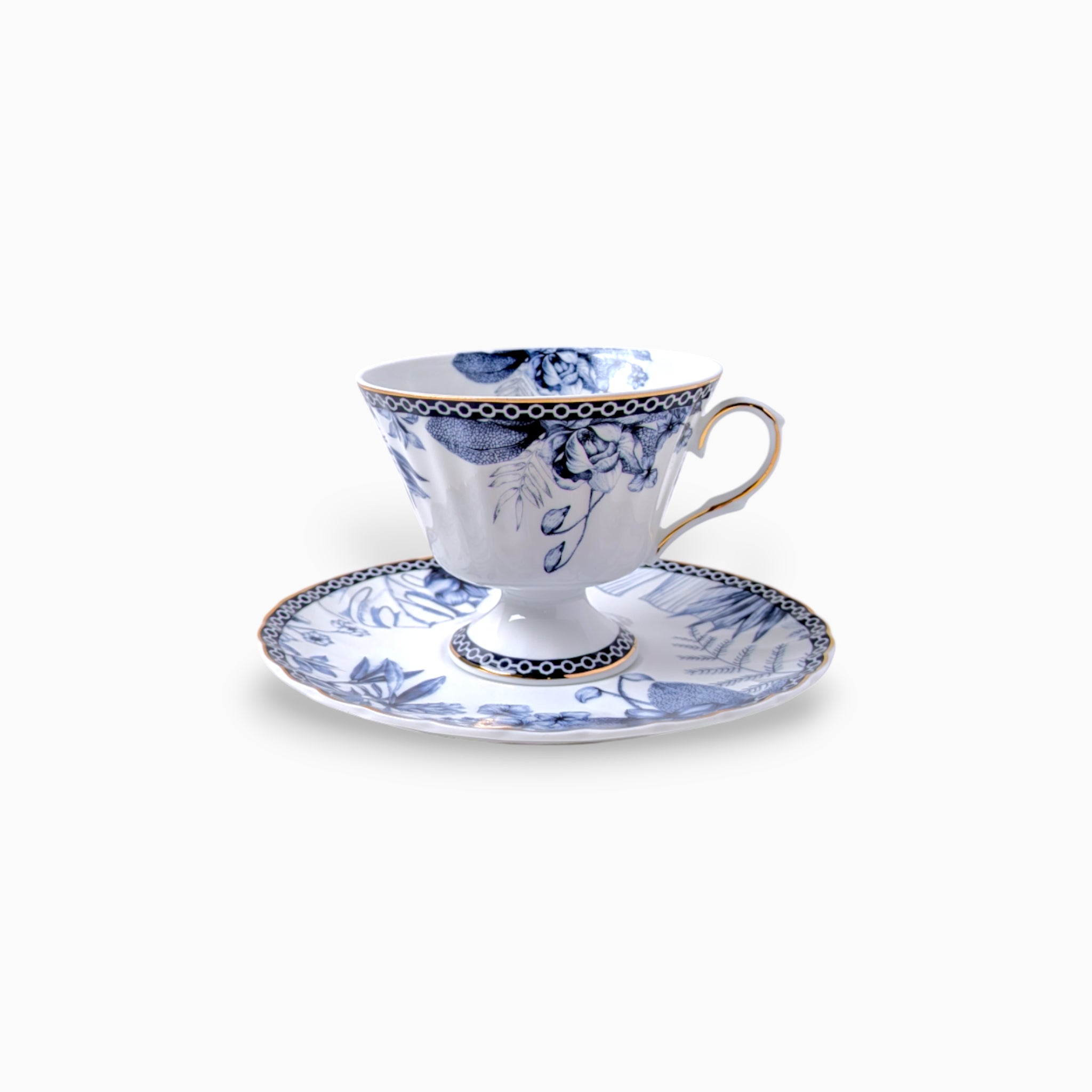 Blue Floral Cup & Saucer