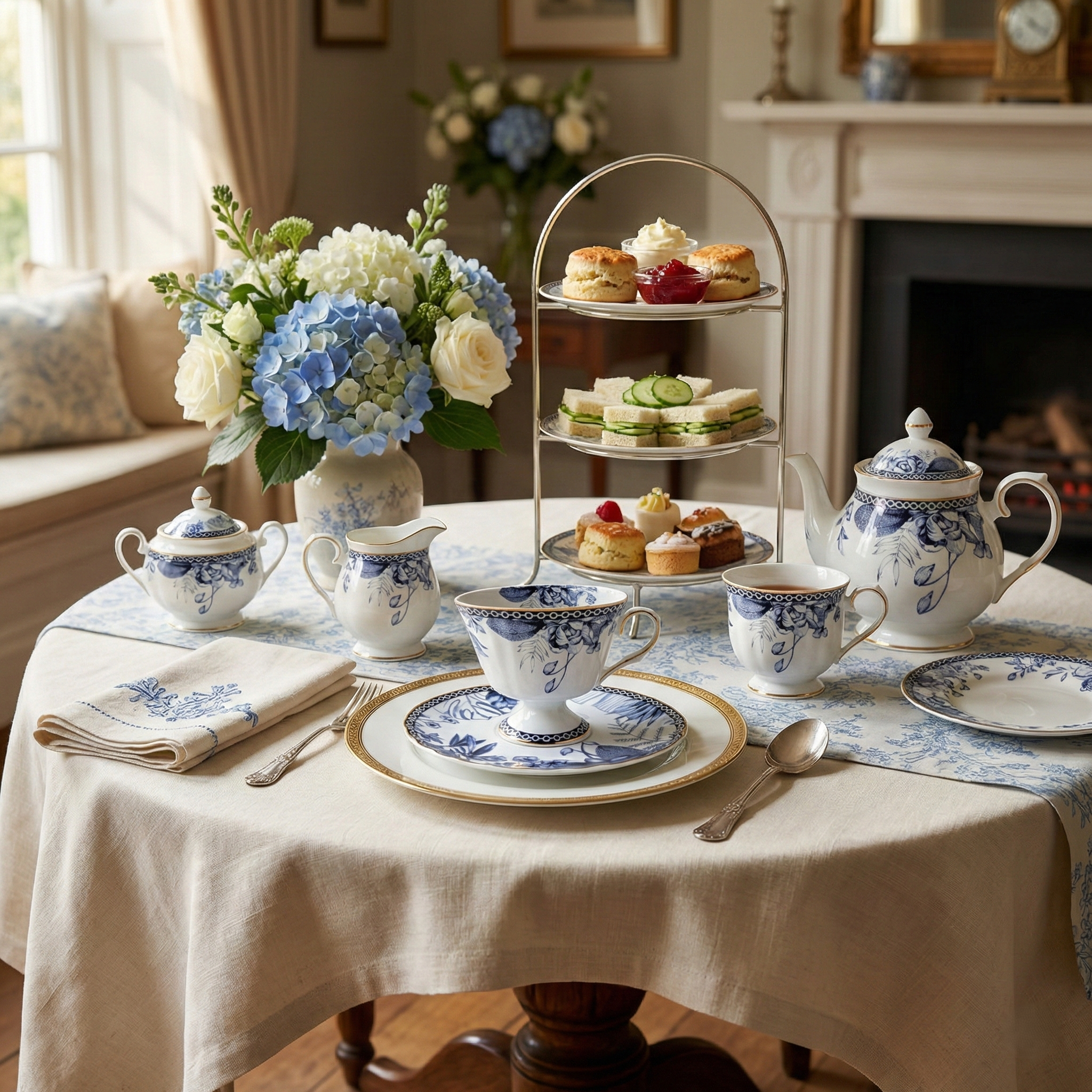Blue Floral Cup & Saucer