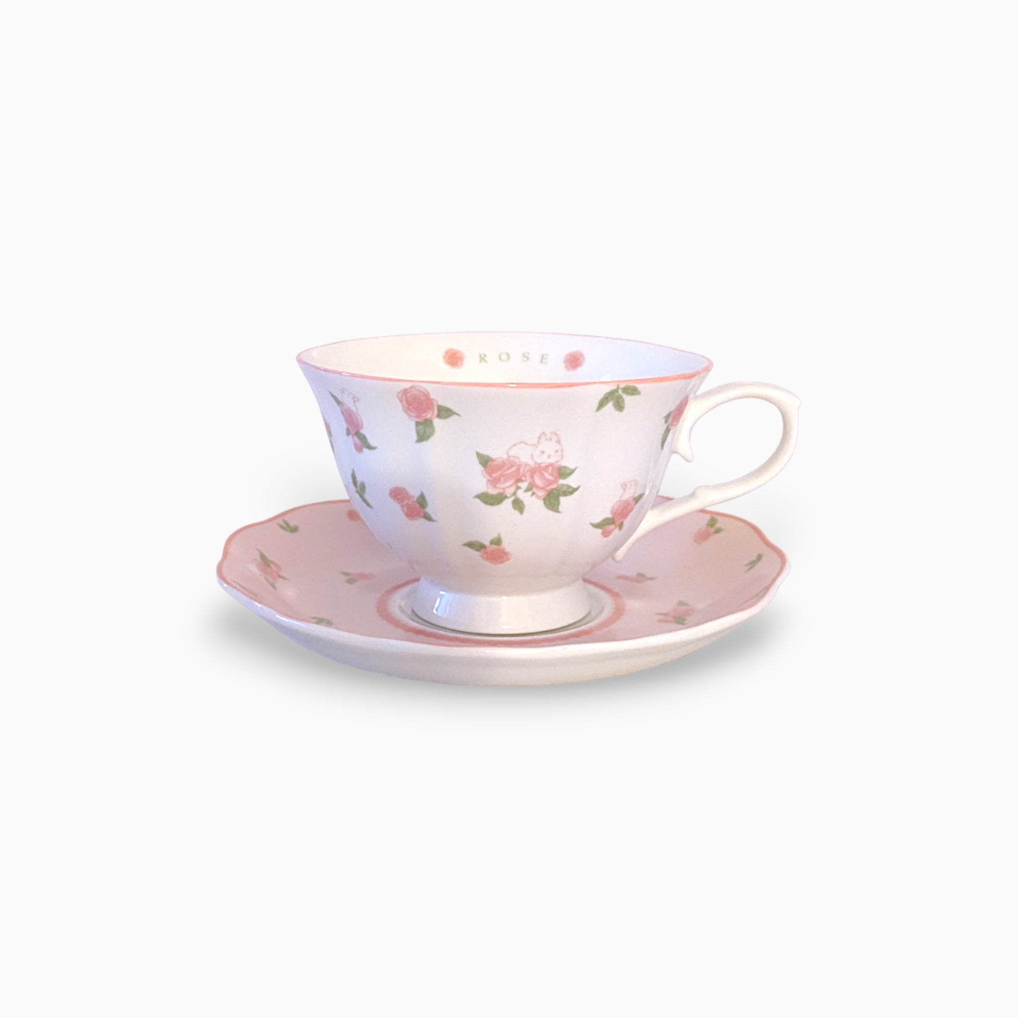 Blush Pink Floral Cup & Saucer