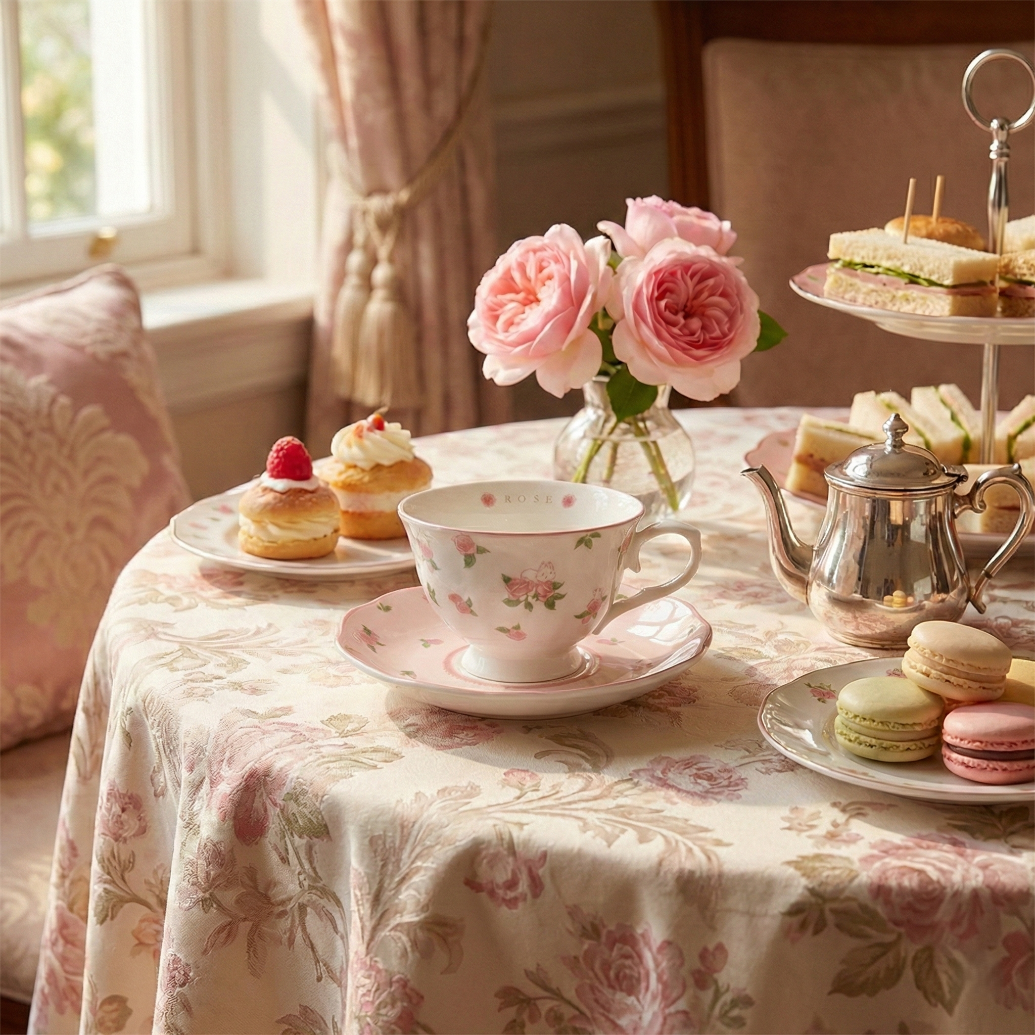 Blush Pink Floral Cup & Saucer