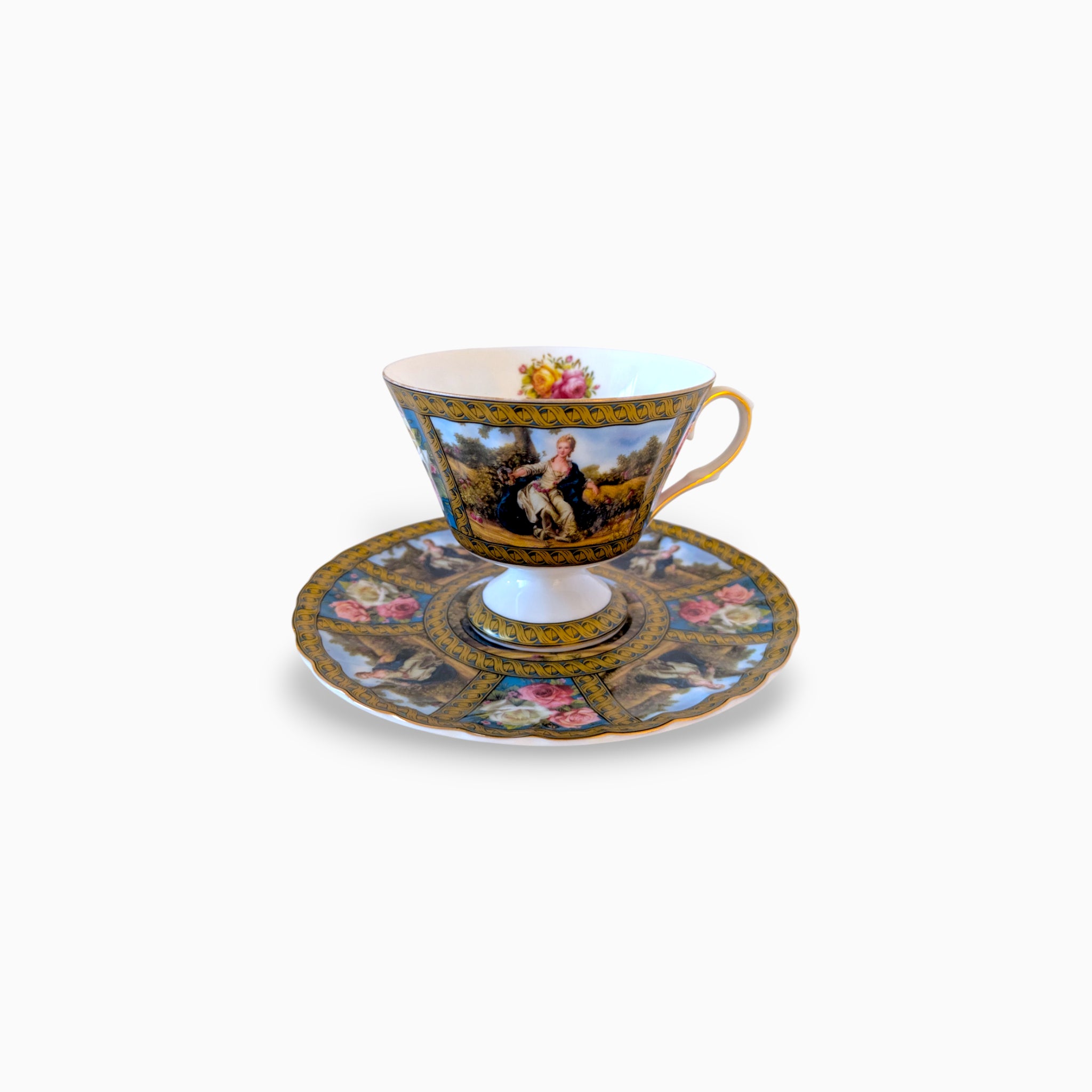 Black Medallion Cup & Saucer