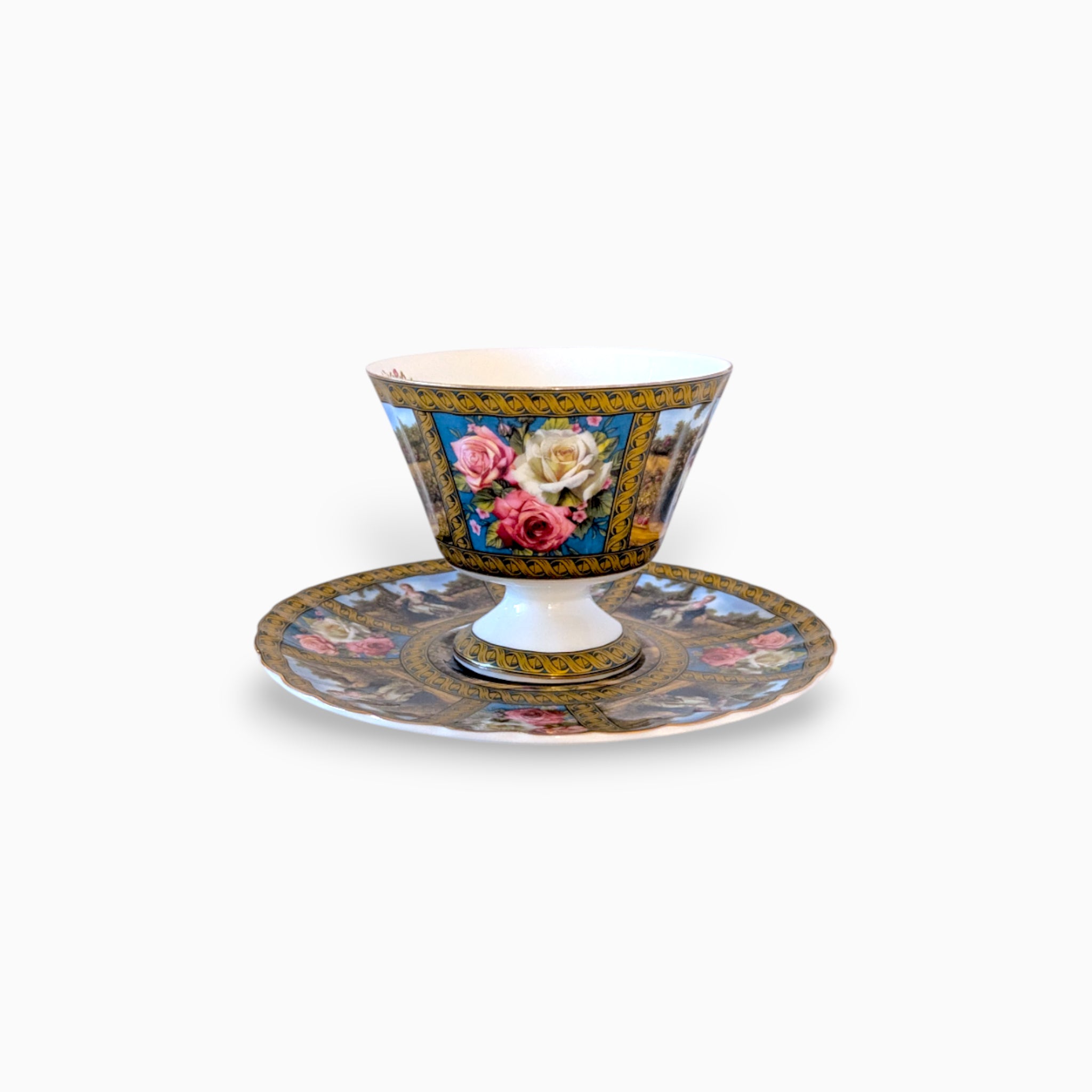 Black Medallion Cup & Saucer