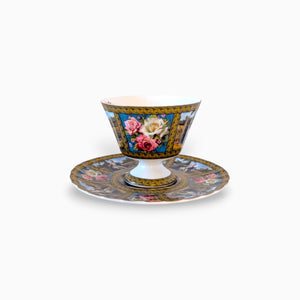 Black Medallion Cup & Saucer
