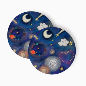 Stars Wood Coasters, Set of 5