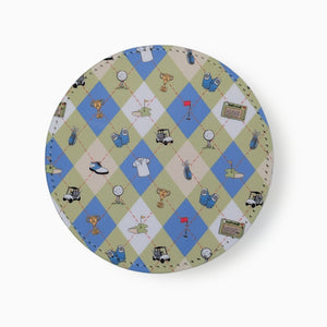 Golf Fabric And Faux Leather Coasters, Set of 2