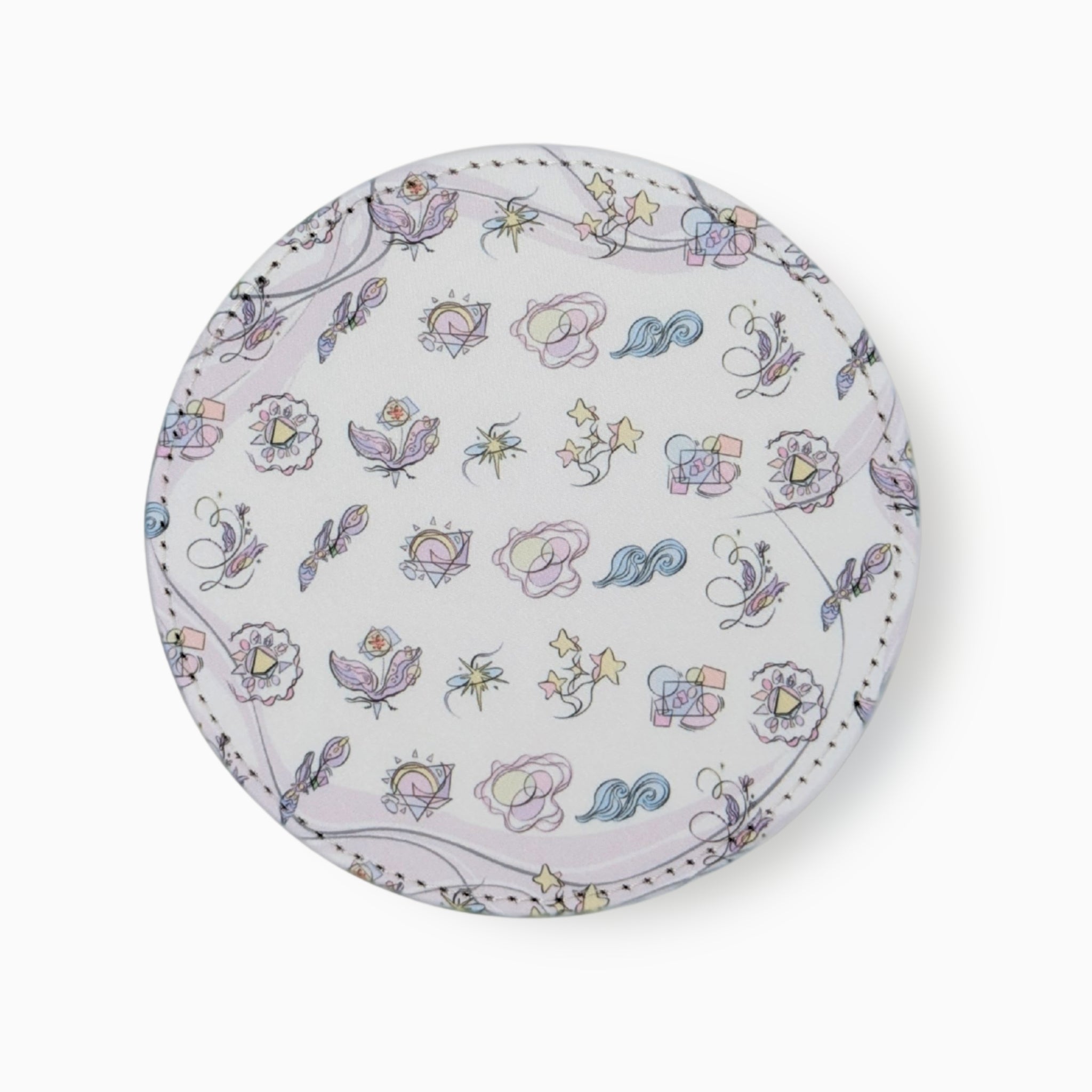 Abstract shapes Fabric And Faux Leather Coasters, Set of 2