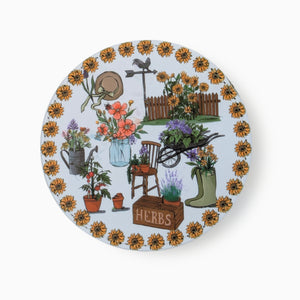 Gardening Fabric And Faux Leather Coasters, Set of 2