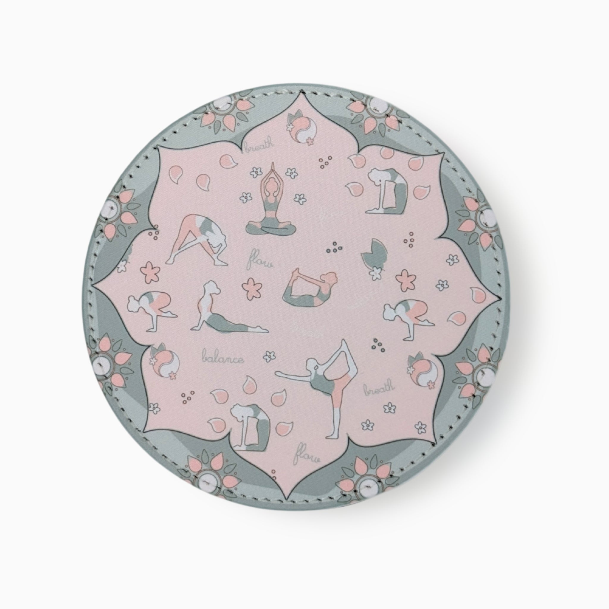 Yoga Fabric And Faux Leather Coasters, Set of 2