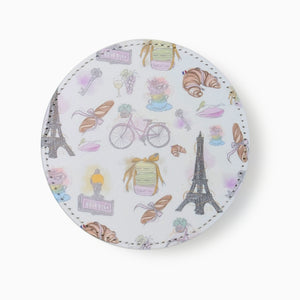 Paris Fabric And Faux Leather Coasters, Set of 2