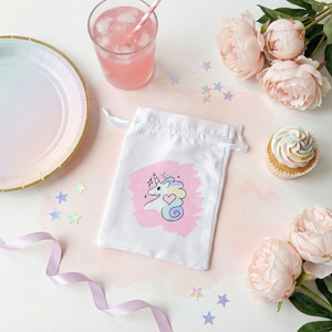 Unicorn Satin Loot Bags, Set of 10