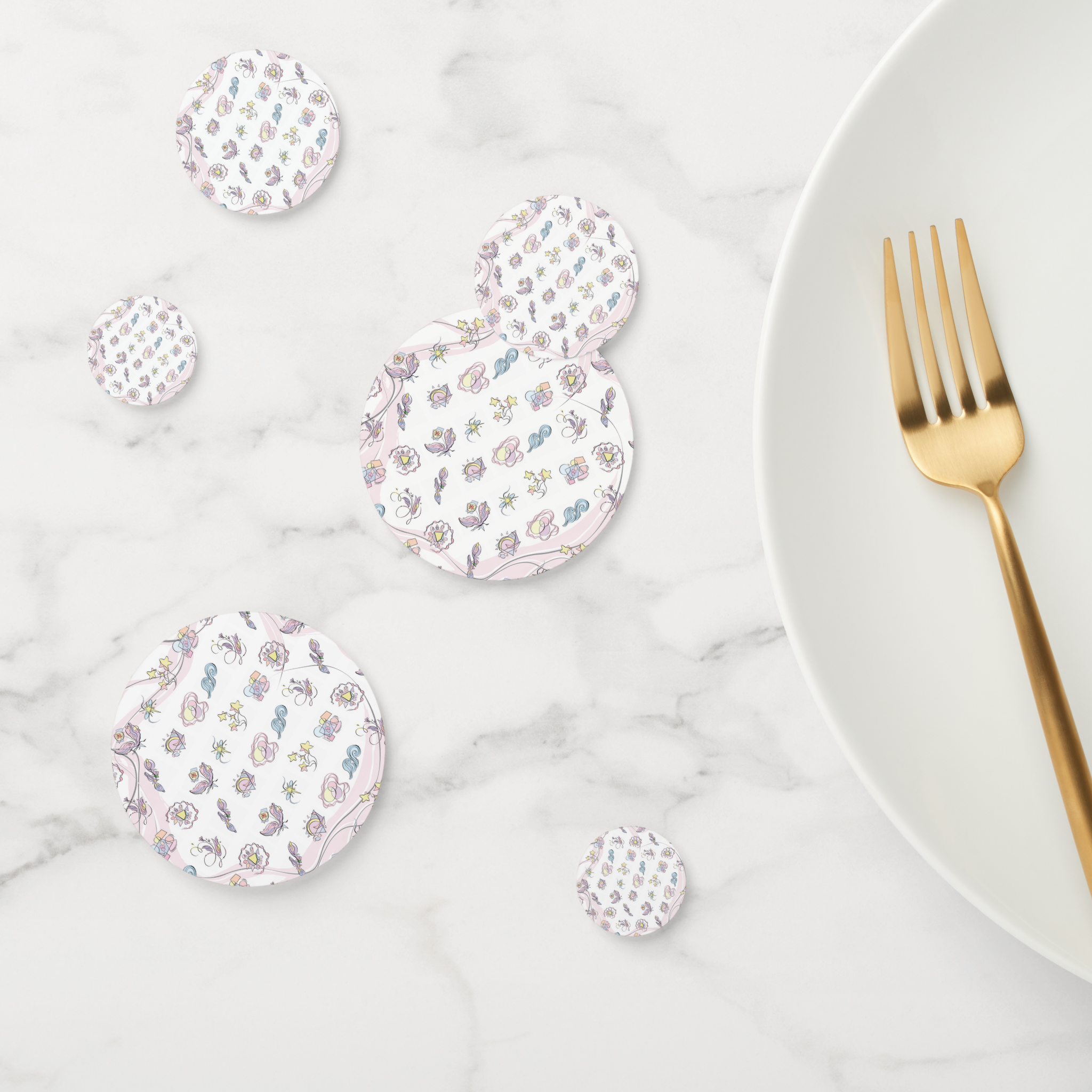 Abstract Shapes Cardstock Table Confetti 60 Piece Set
