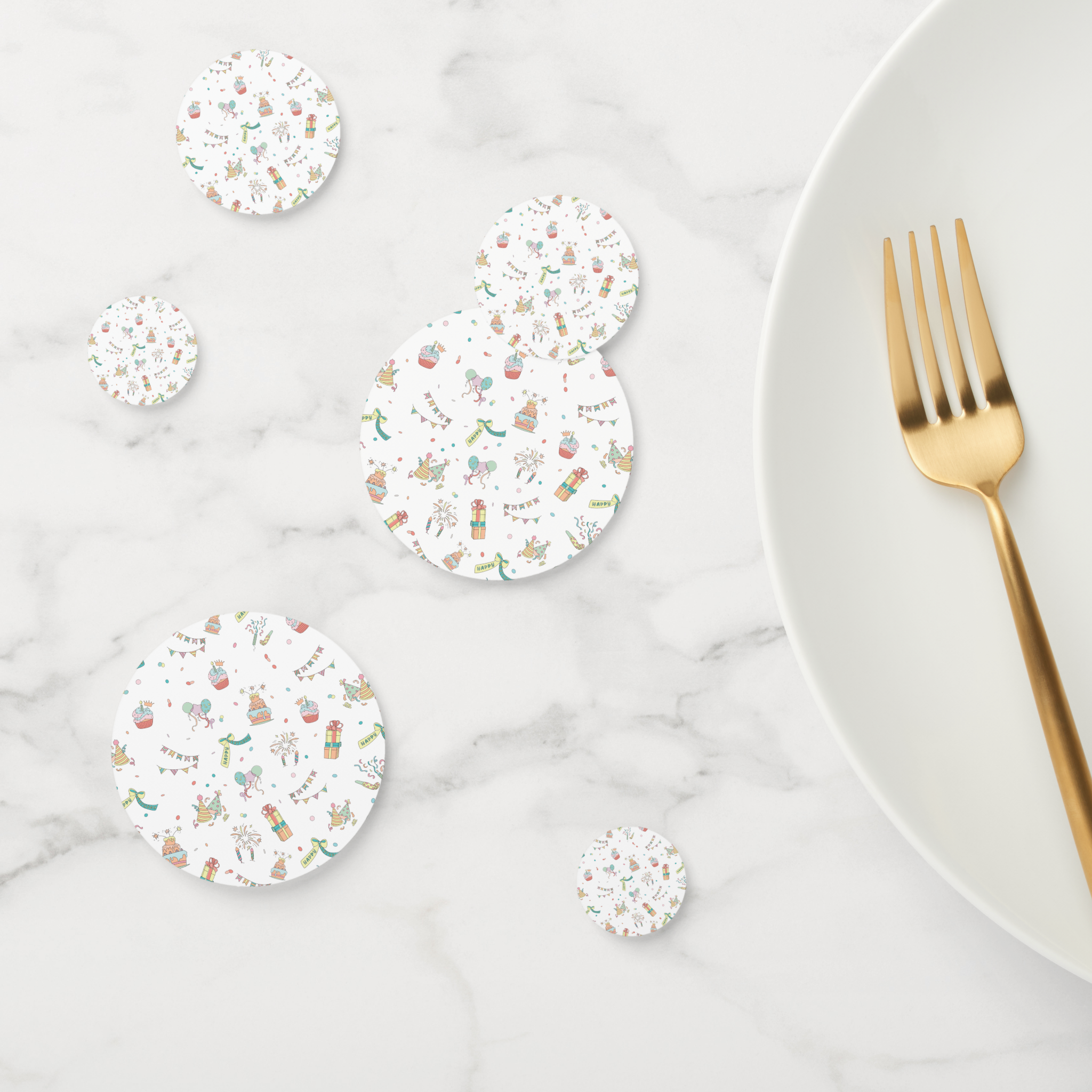 Birthday Cardstock Table Confetti 60 Piece Set