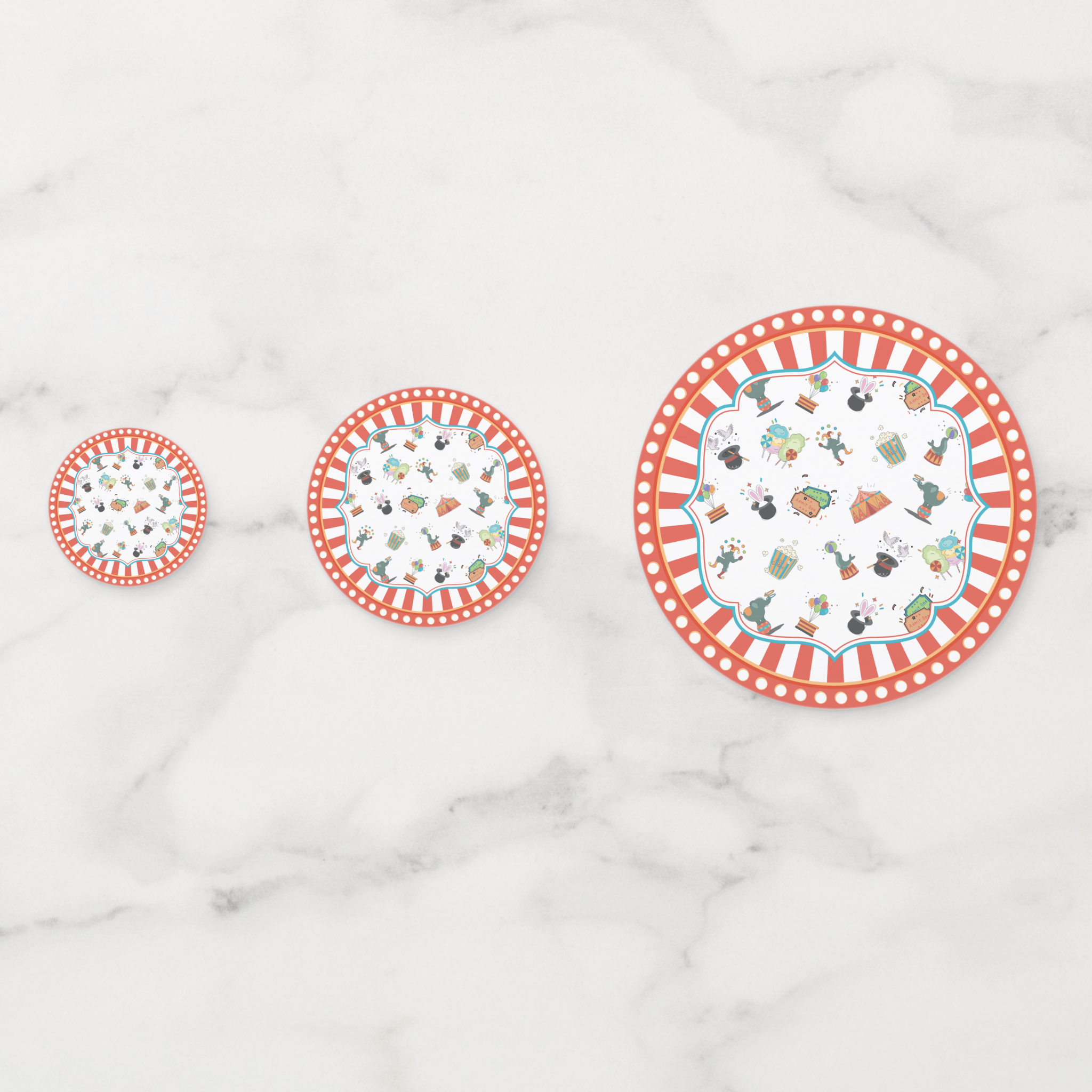 Circus Cardstock Table Confetti 60 Piece Set