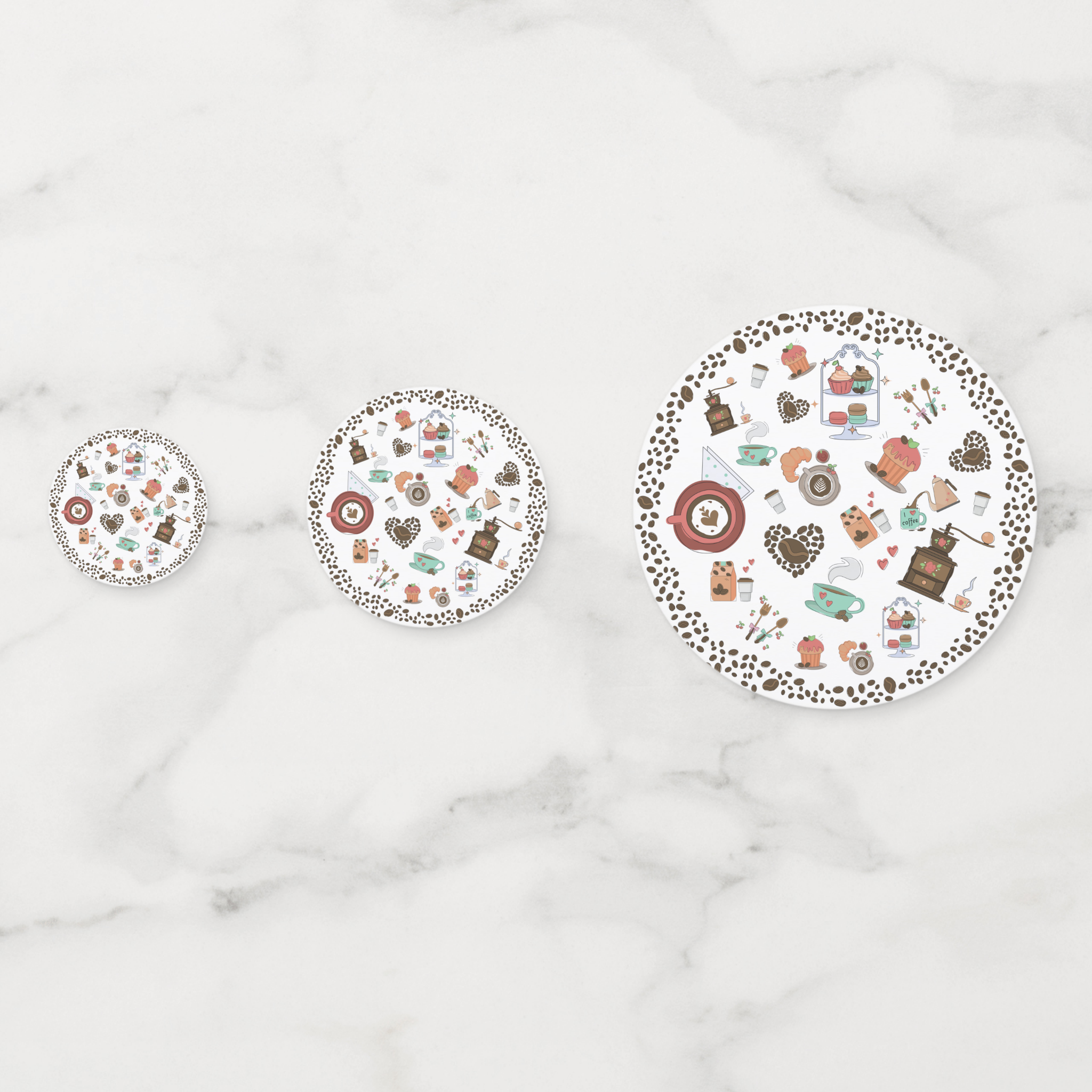 Coffee Cardstock Table Confetti 60 Piece Set