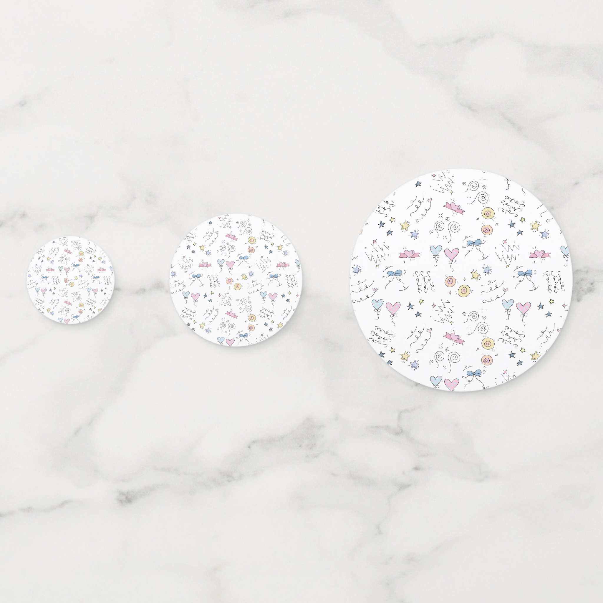 Doodle Lines Cardstock Table Confetti 60 Piece Set
