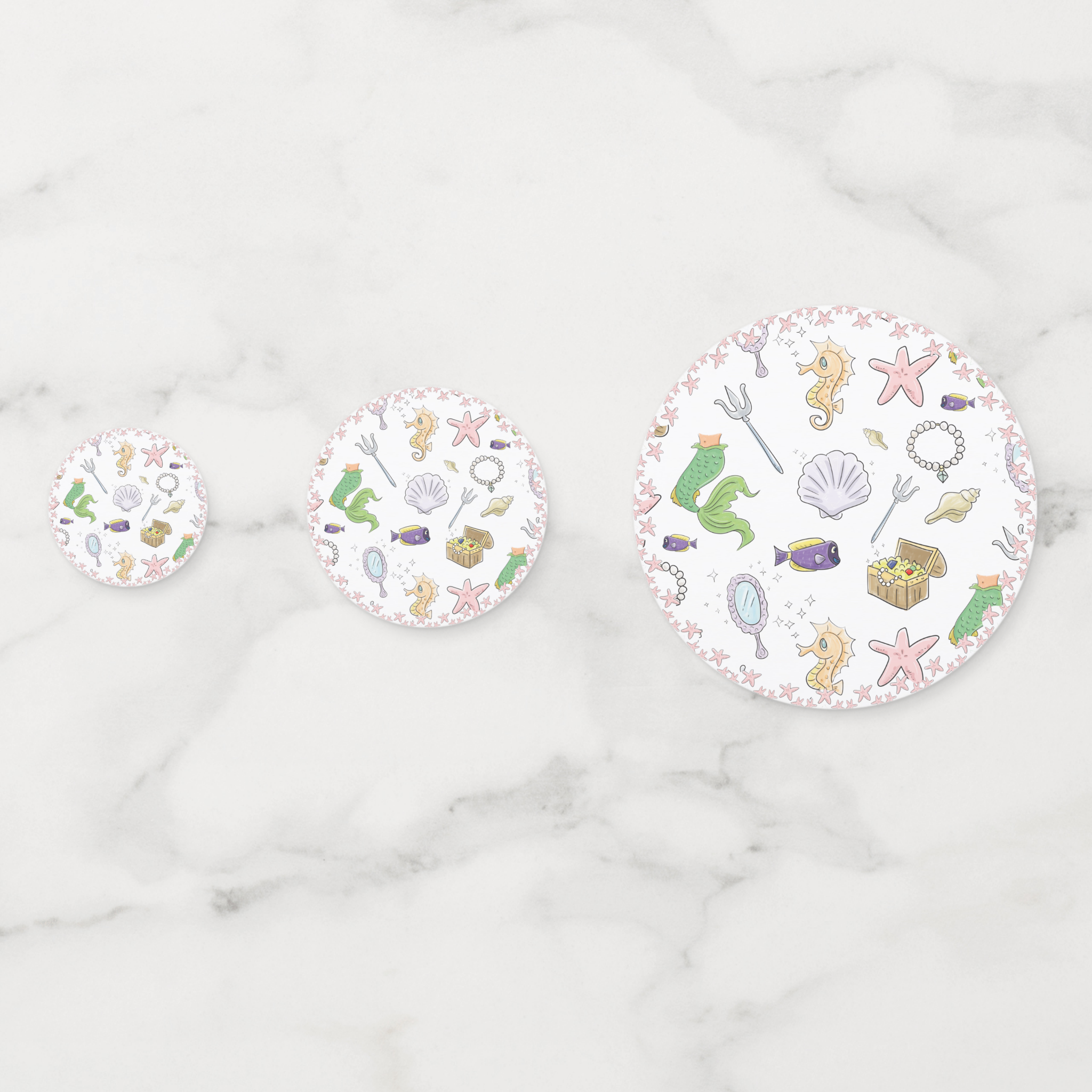 Mermaid Cardstock Table Confetti 60 Piece Set