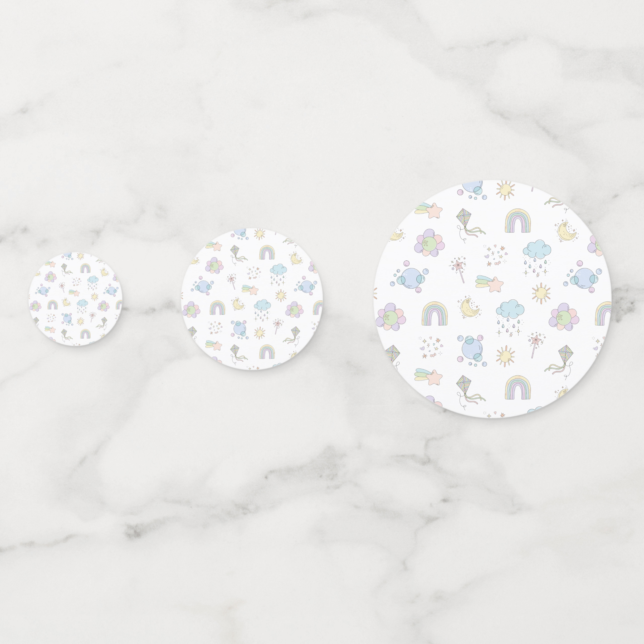 Rainbow Cardstock Table Confetti 60 Piece Set