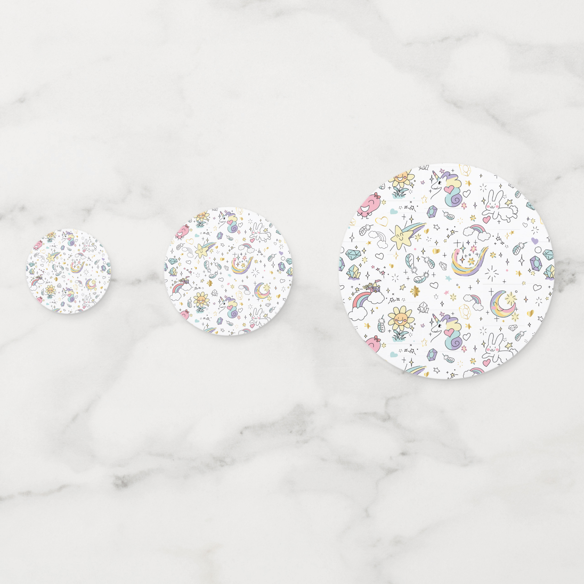 Unicorn Cardstock Table Confetti 60 Piece Set