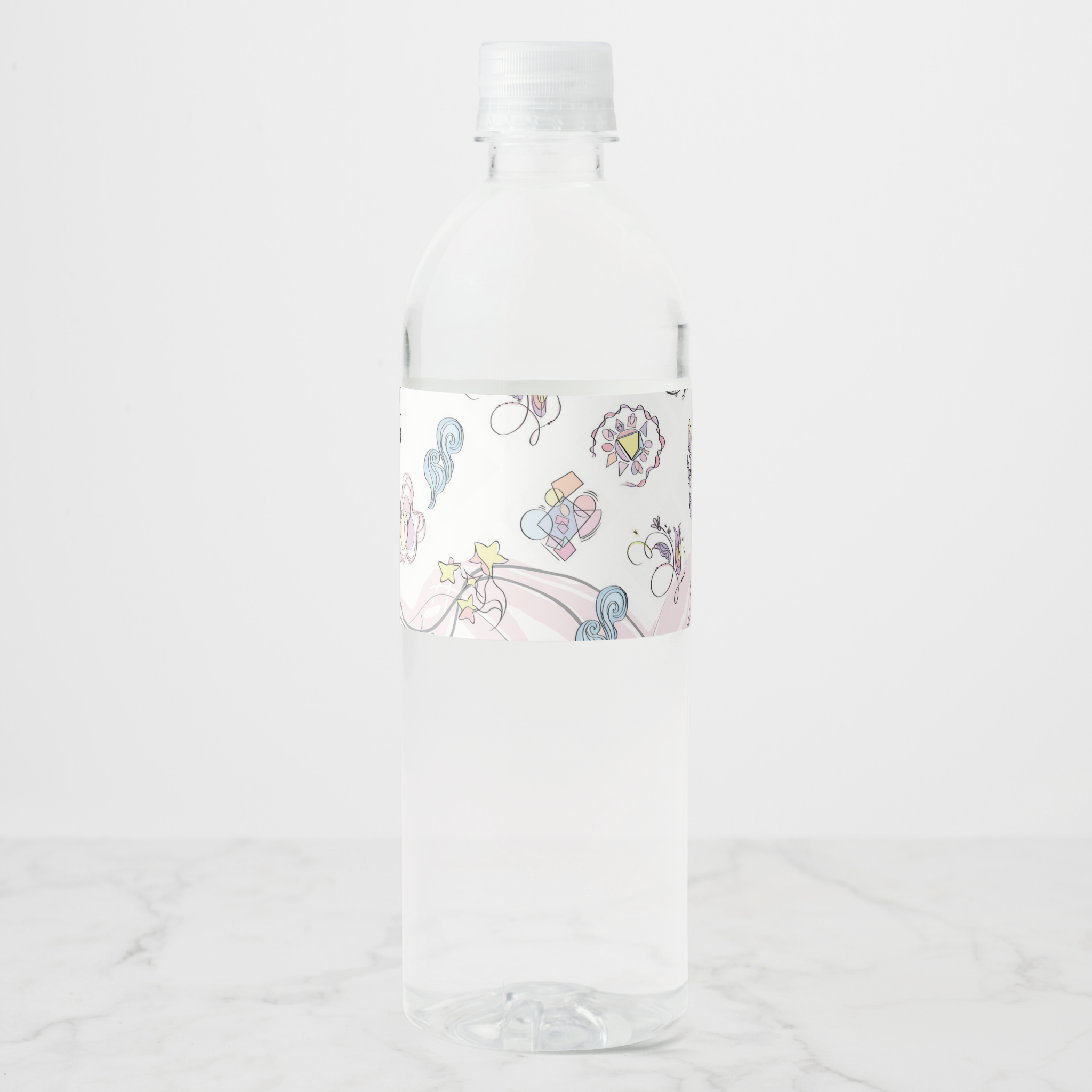 Abstract Shapes Water Bottle Labels, Set of 4