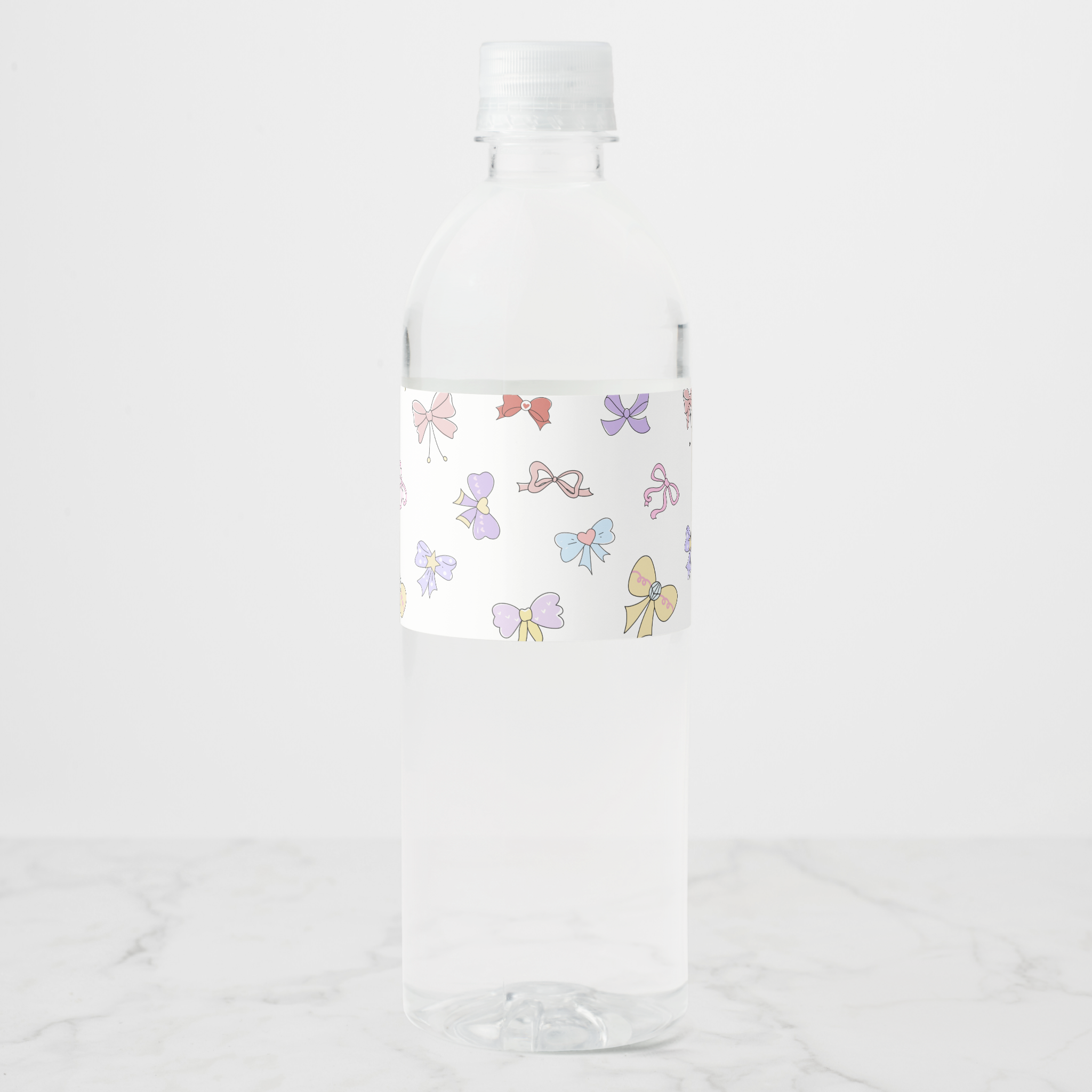 Bows Water Bottle Labels, Set of 4
