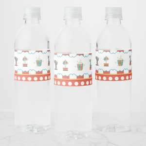 Circus Water Bottle Labels, Set of 4