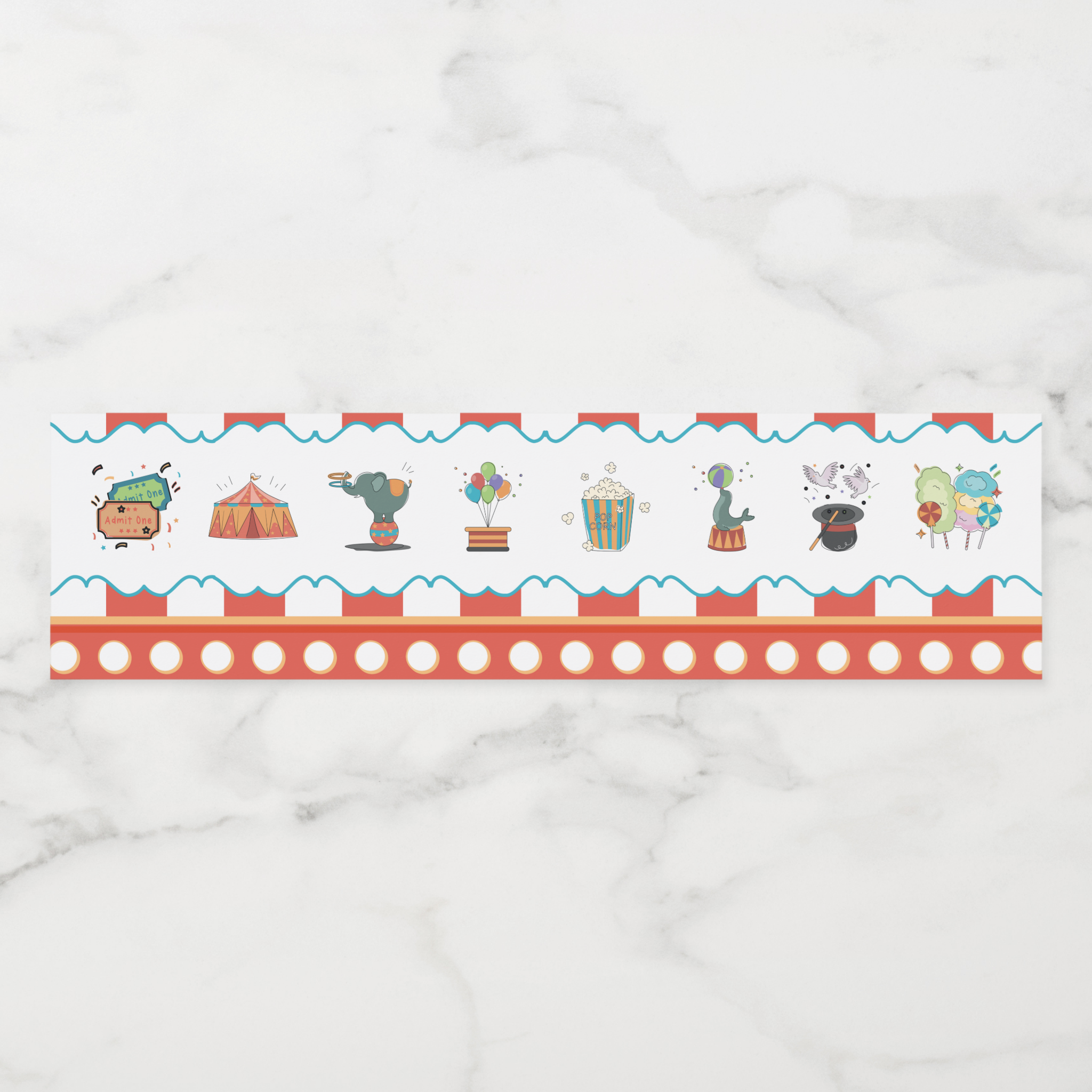 Circus Water Bottle Labels, Set of 4