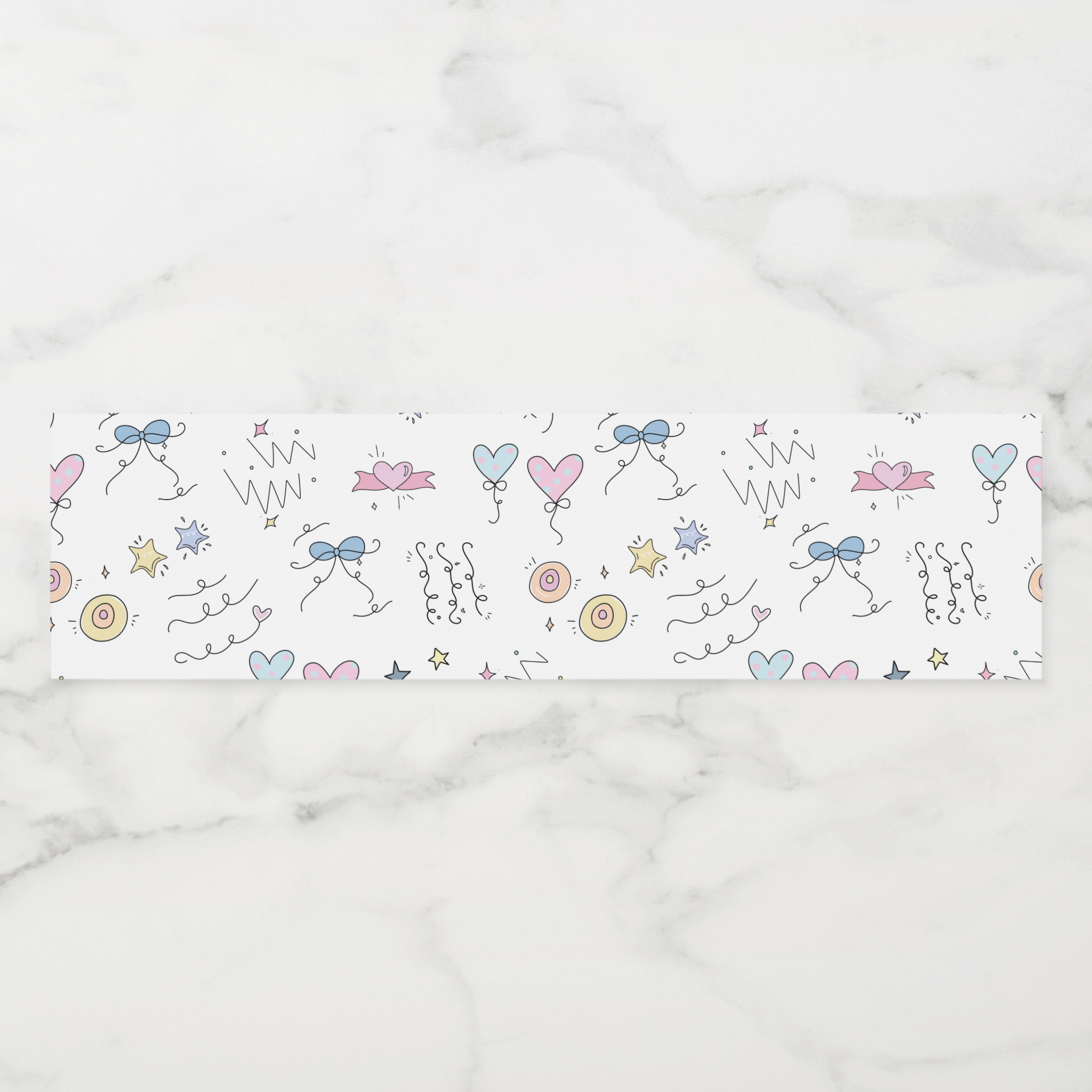 Doodle Lines Water Bottle Labels, Set of 4