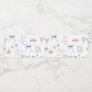 Doodle Lines Water Bottle Labels, Set of 4