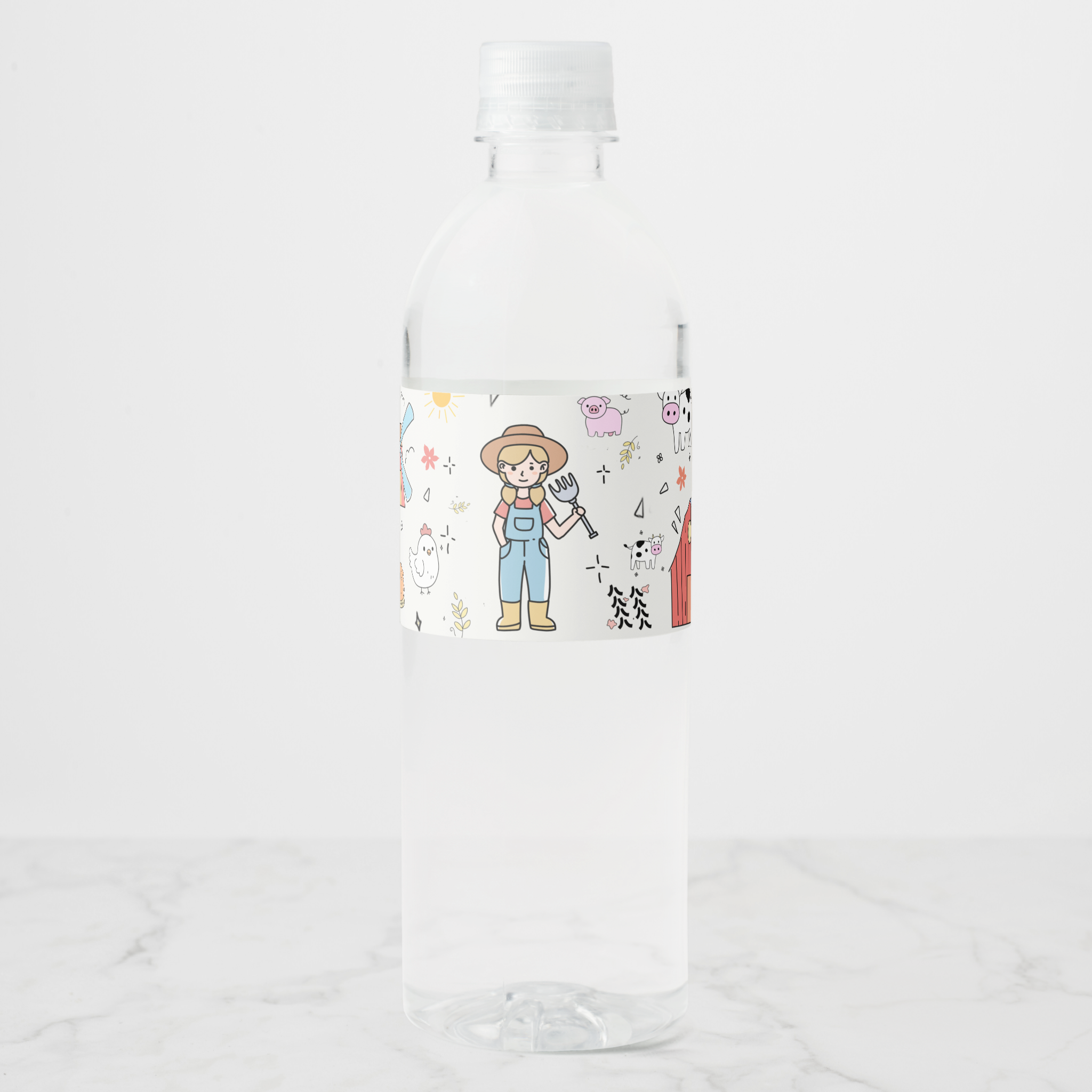 Farm Water Bottle Labels, Set of 4