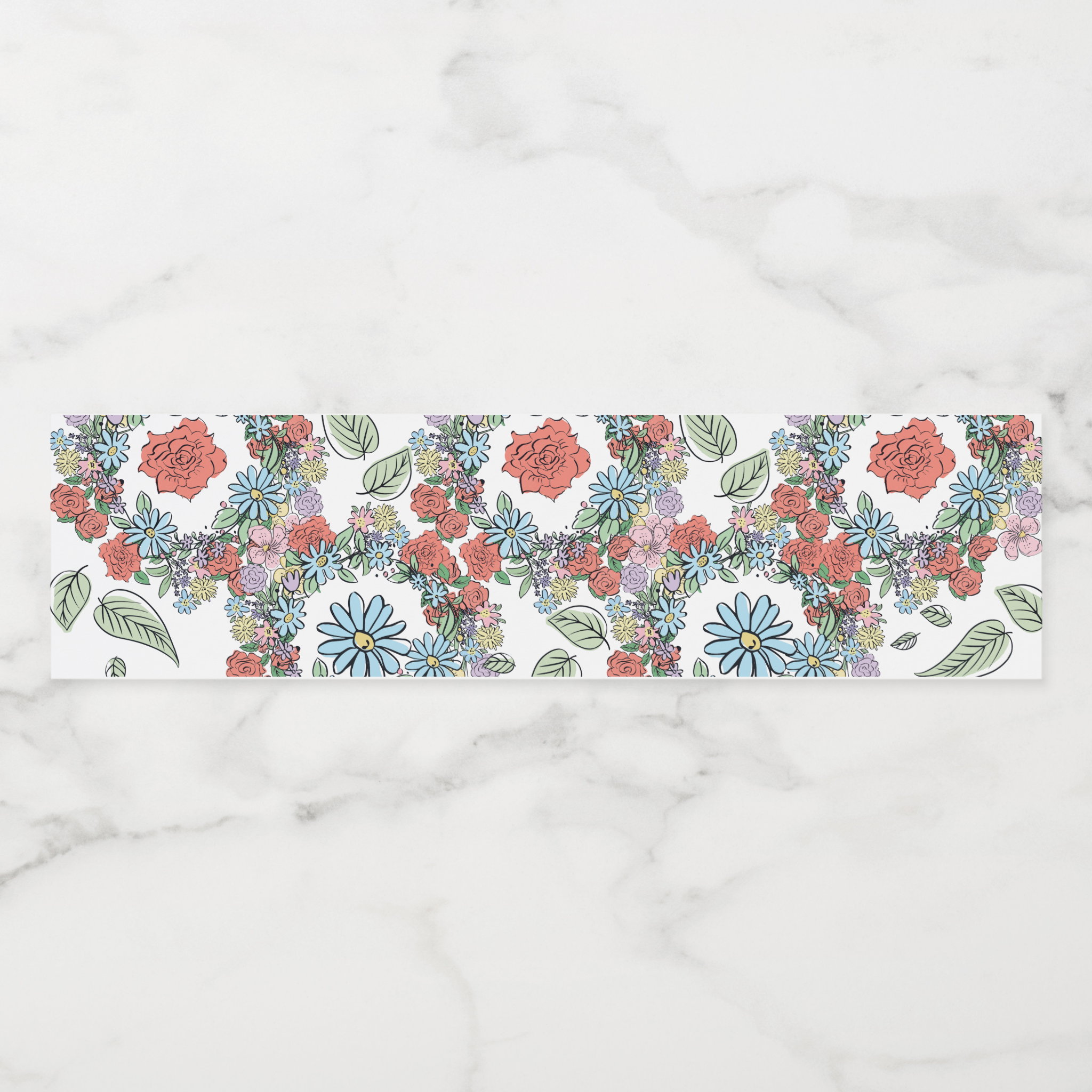 Floral Water Bottle Labels, Set of 4