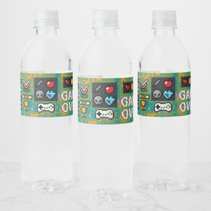 Gamer Water Bottle Labels, Set of 4