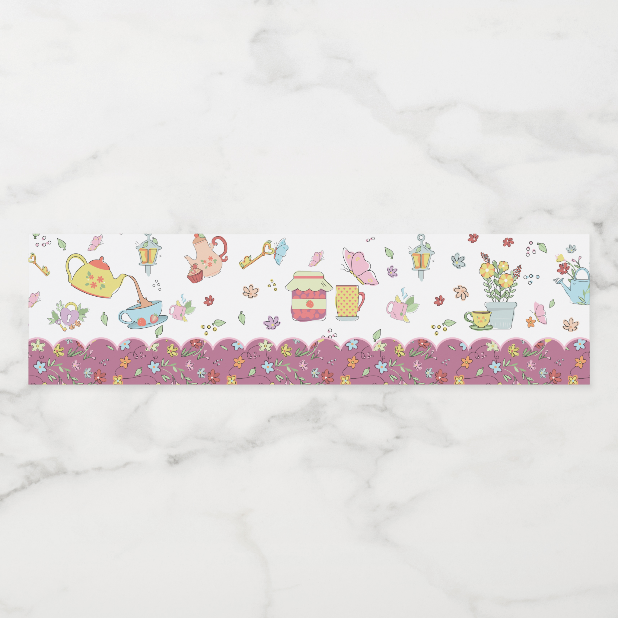 Garden Tea Water Bottle Labels, Set of 4