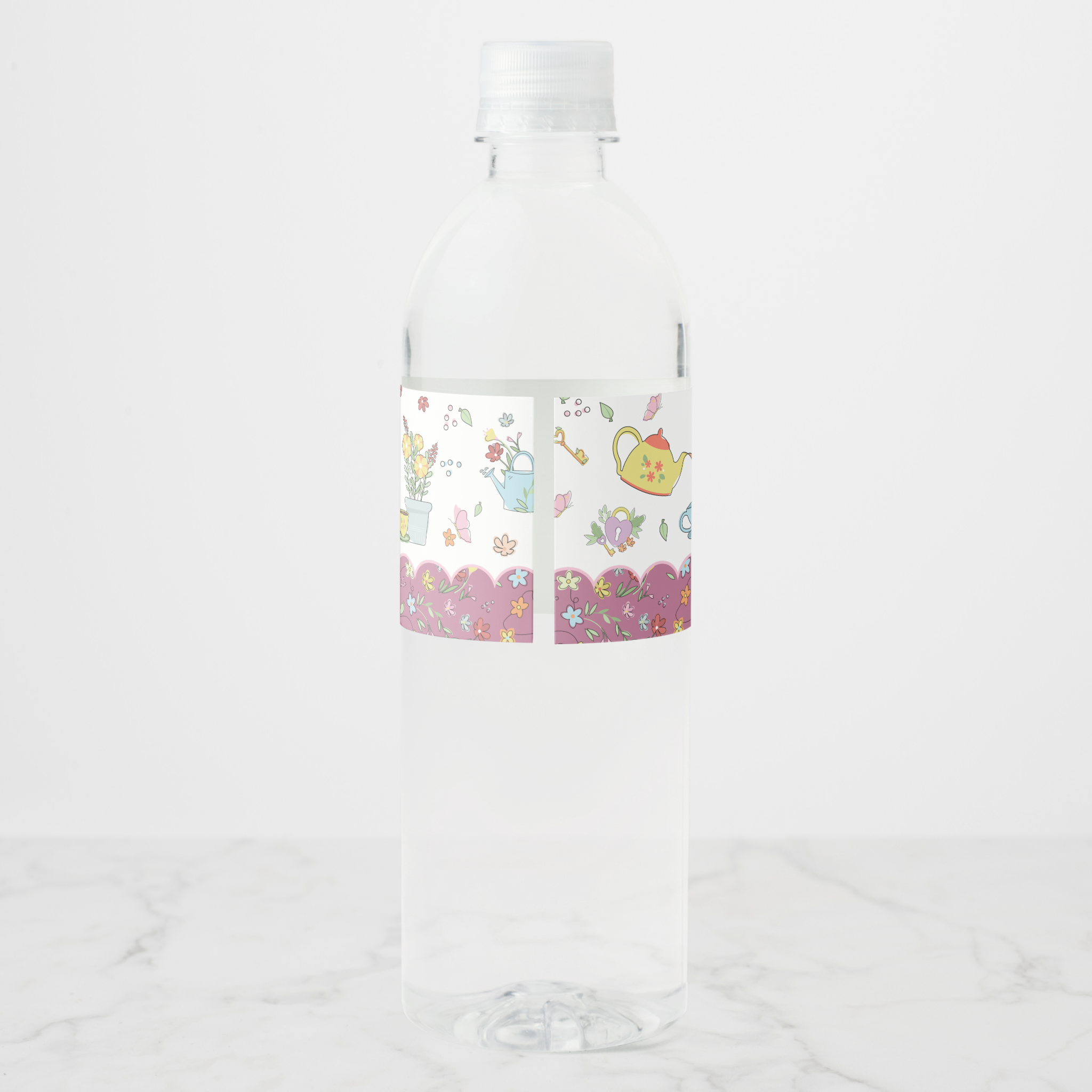 Garden Tea Water Bottle Labels, Set of 4